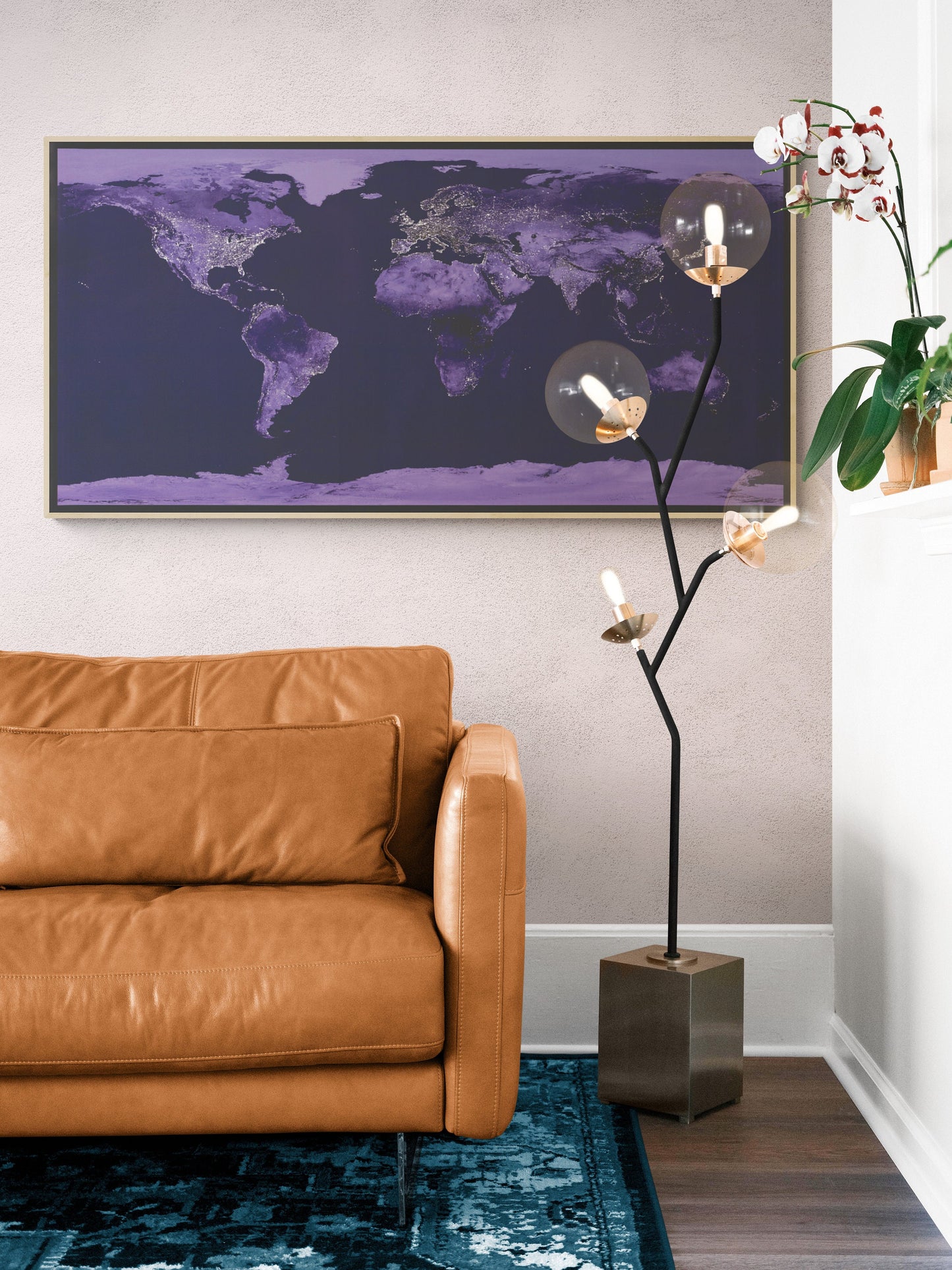 World Map At Night | Nighttime Lights | Composite Satellite View of the World | NASA Art Print