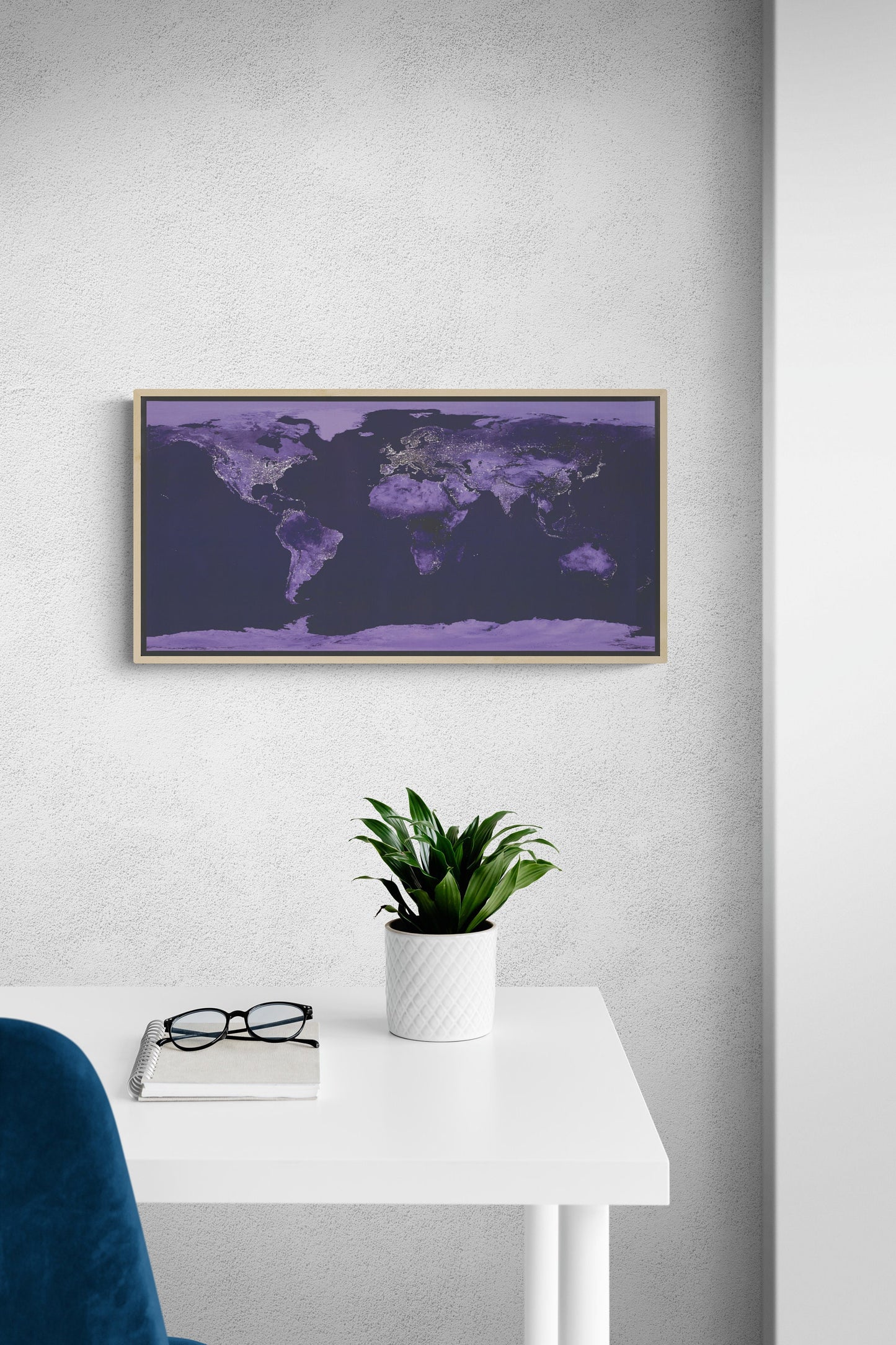 World Map At Night | Nighttime Lights | Composite Satellite View of the World | NASA Art Print