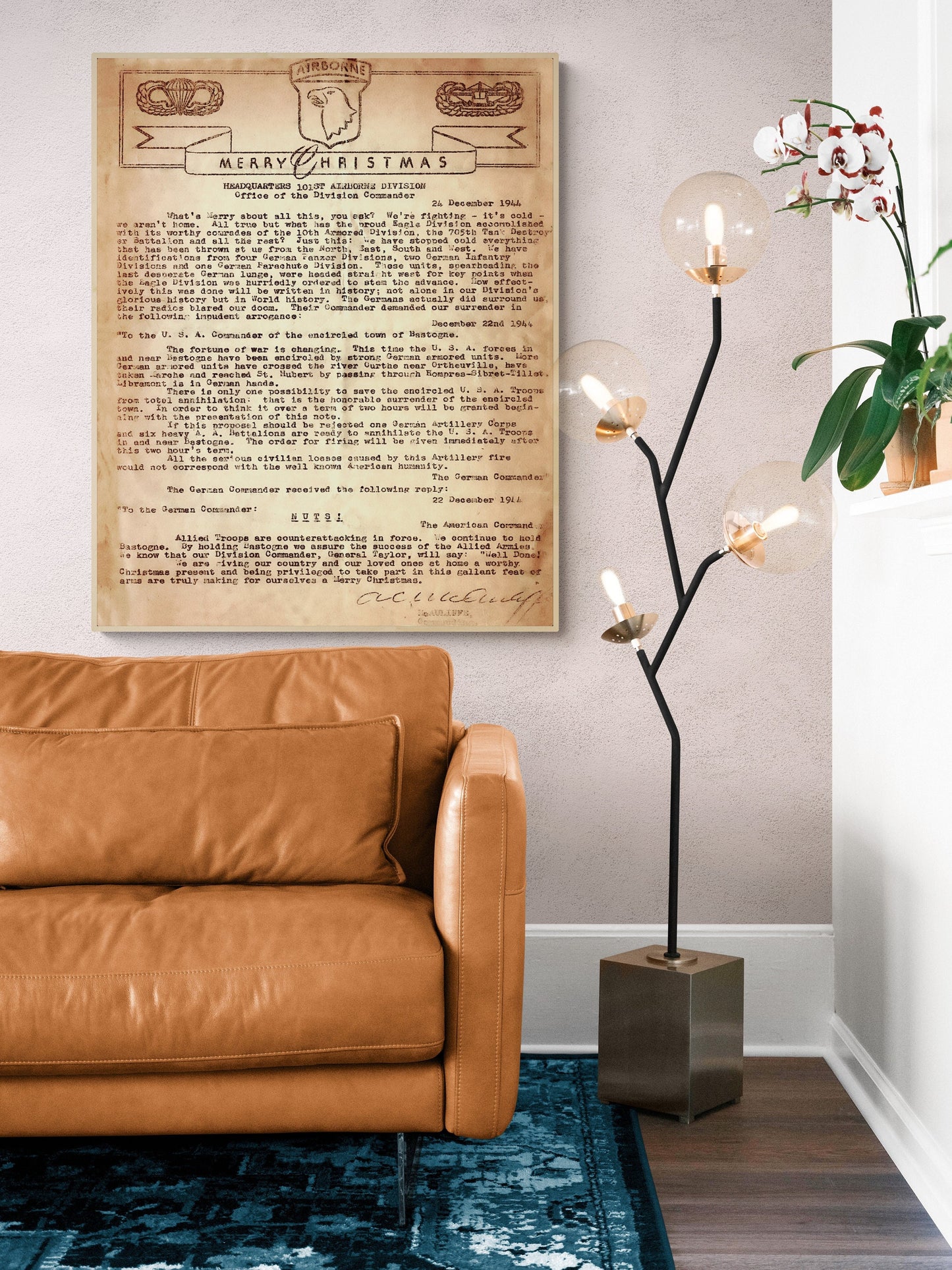 To The German Commander Nuts | Battle of the Bulge | 101st Airborne Division | Original Document | World War 2 | Art Print