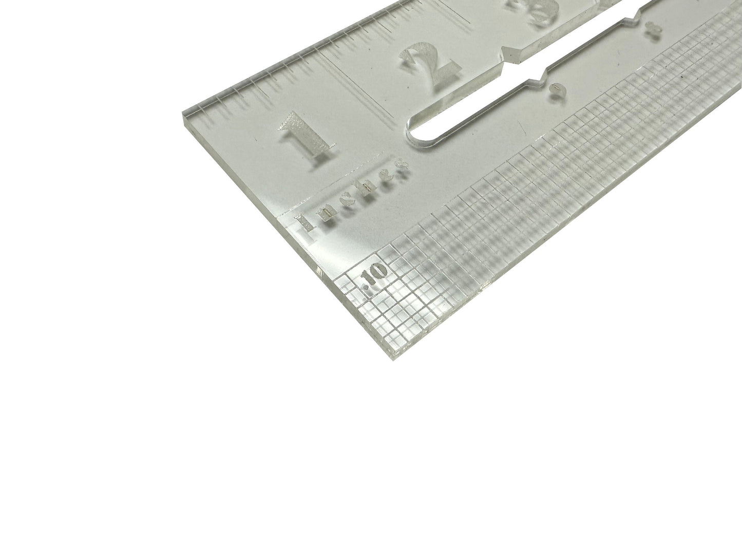 Custom Designed 12.5" Ruler | High Grade Acrylic | Clear | Inches | Tenth Inches | Grid | Circle Circumference | Hanger | Math | Drawing