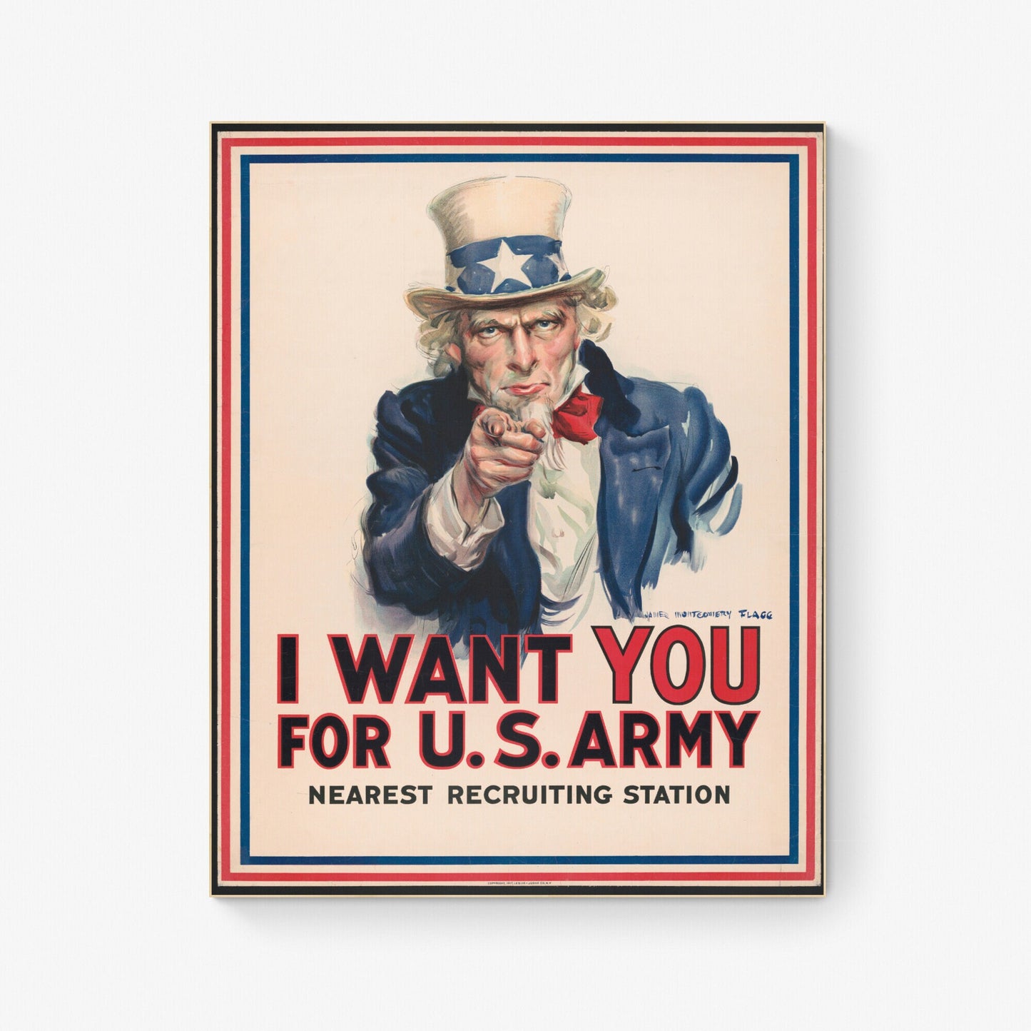 Uncle Sam | I Want You | Recruiting Station | Military | Army | Marines | Air Force | Navy | WW1 | World War 2 | Vintage Poster | Art Print