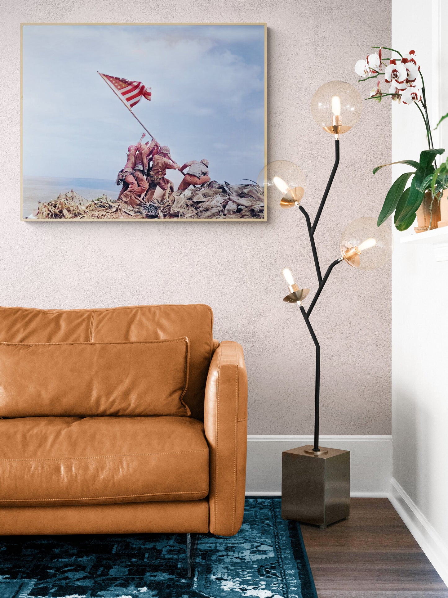 Raising The Flag On Iwo Jima | Pacific Theater of Operation | Stars and Stripes Flag | US Marines | World War 2 | Art Print