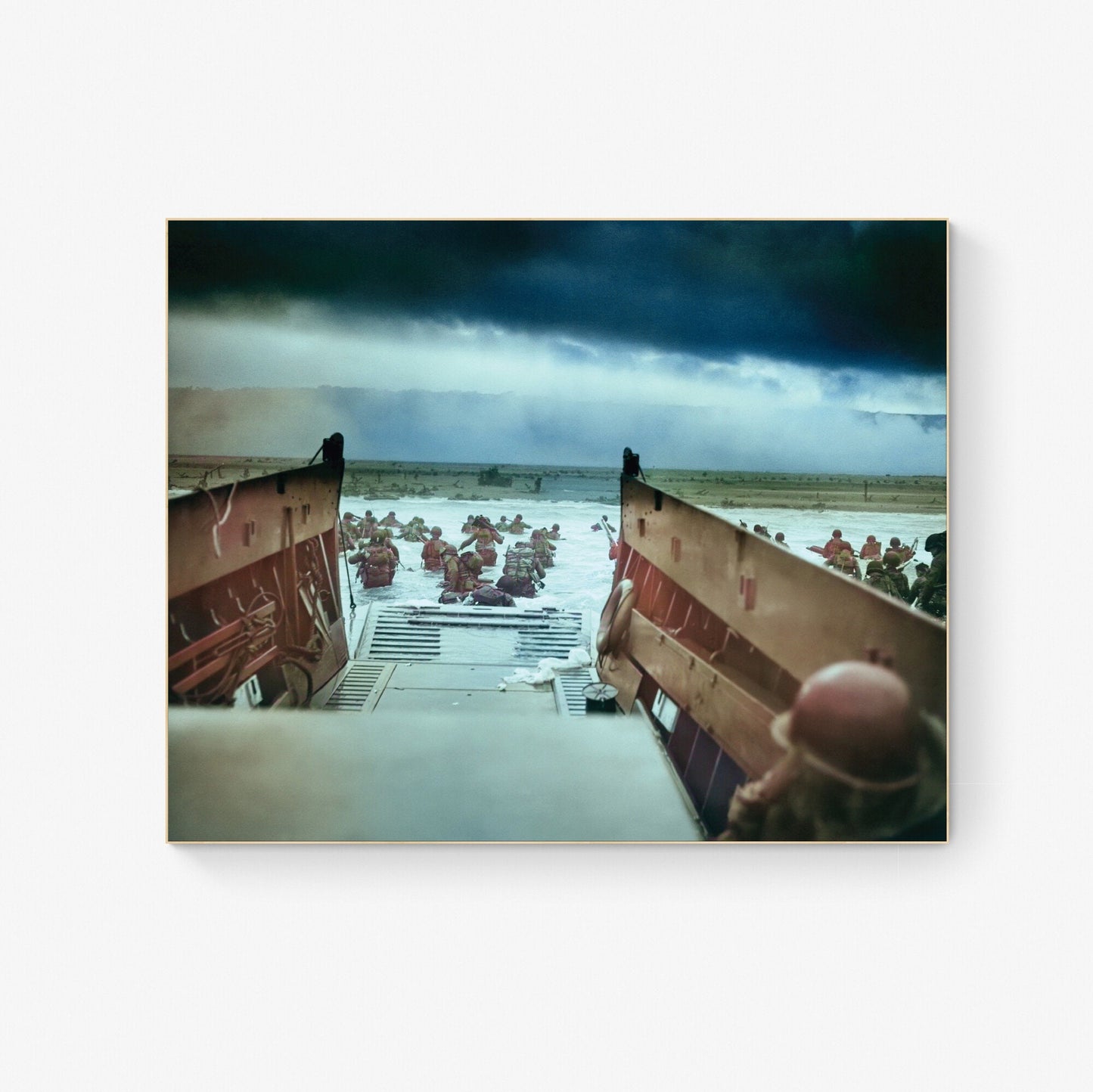 Into The Jaws of Death | Omaha Beach | D-Day | Operation Overlord | Dwight Eisenhower | World War 2 | Colorized Art Print