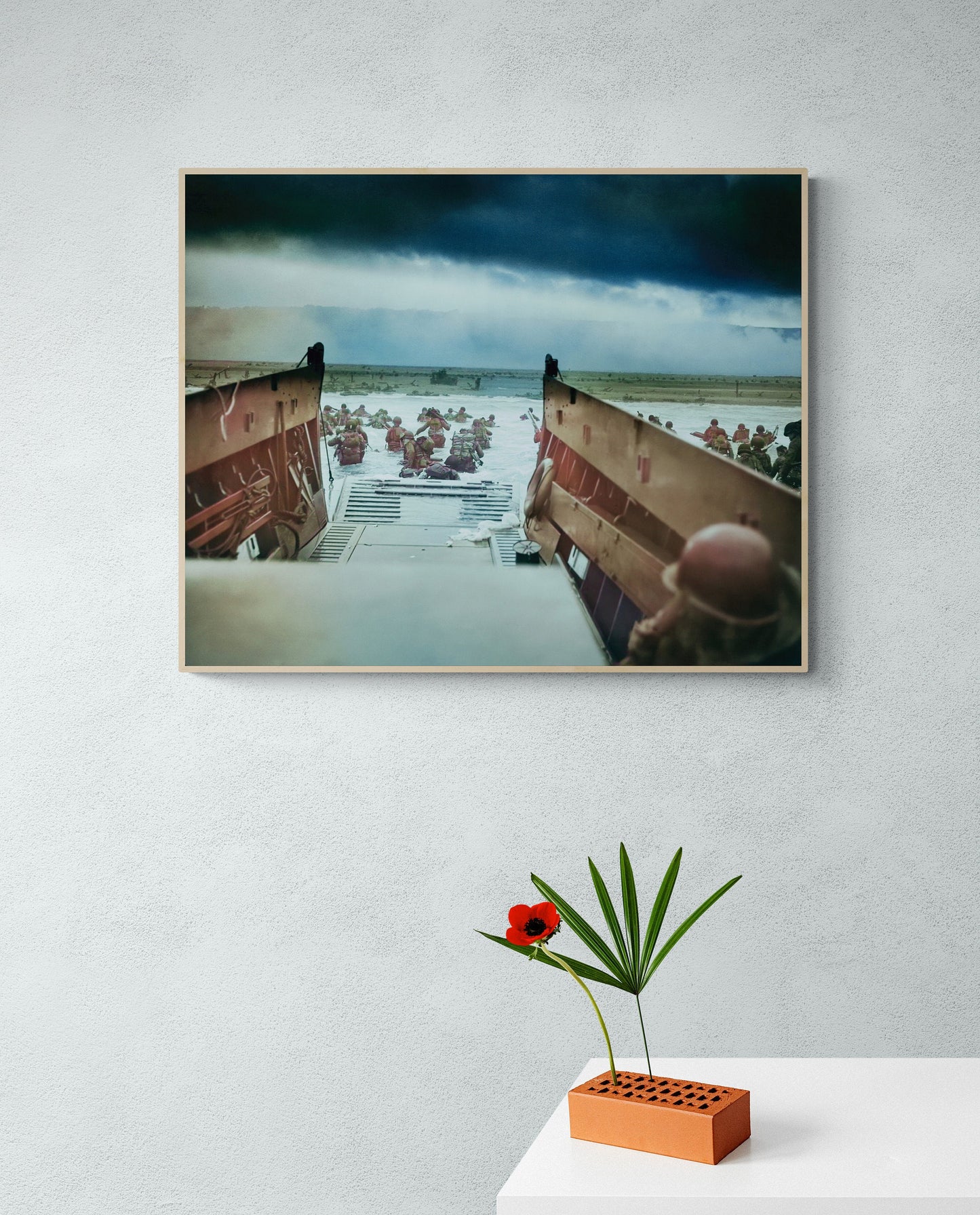 Into The Jaws of Death | Omaha Beach | D-Day | Operation Overlord | Dwight Eisenhower | World War 2 | Colorized Art Print