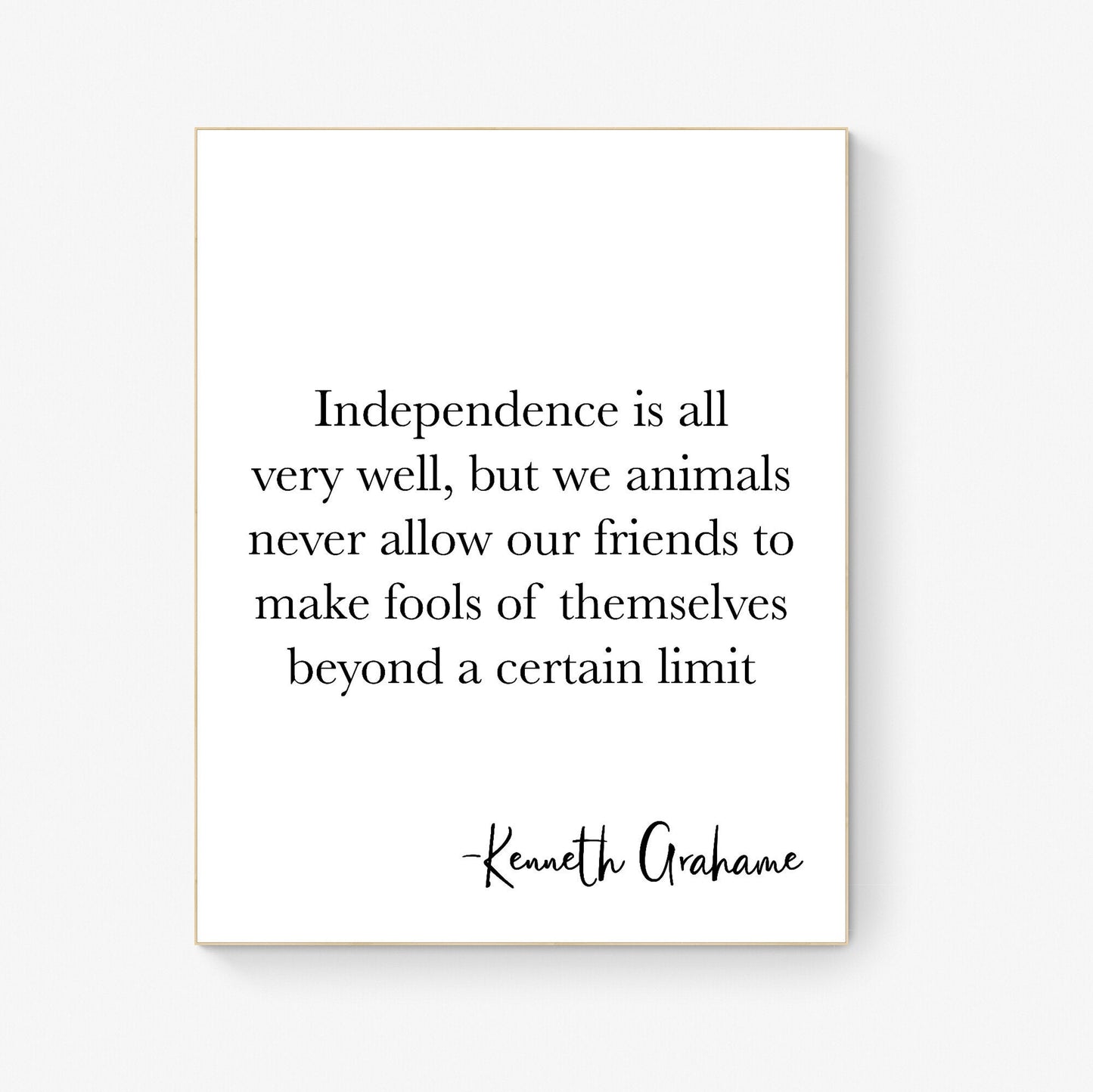 Independence Is All Very Well | Kenneth Grahame | The Wind In The Willows | Art Print
