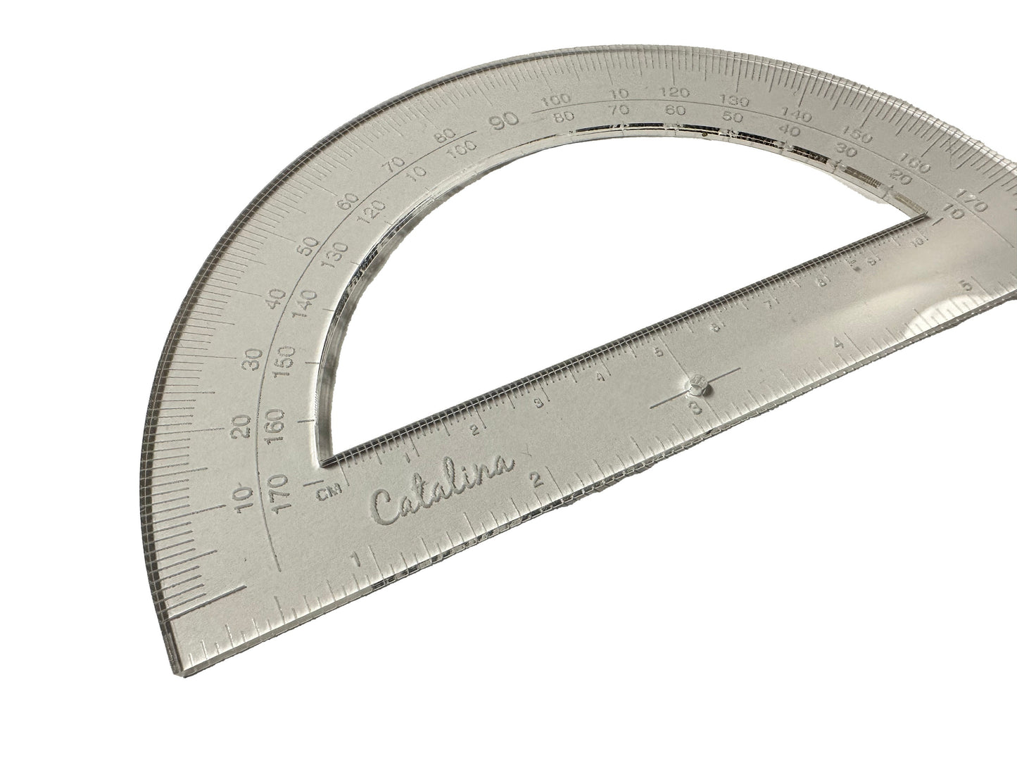 Custom Designed 6" Straight Edge Protractor | High Grade Acrylic | Clear | Inches | Centimeters | Circle Degrees | Angles | Math | Drawing