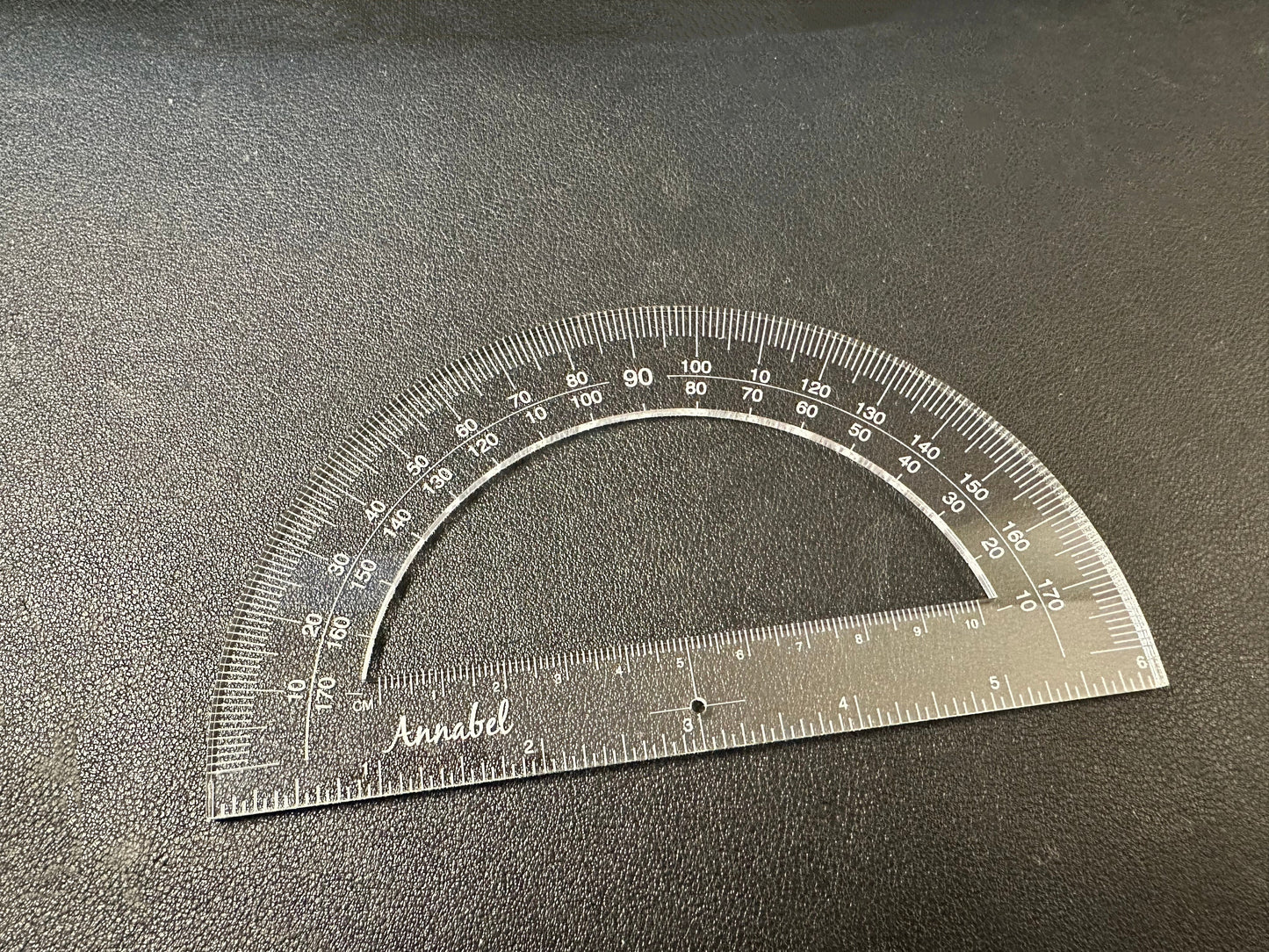 Custom Designed 6" Straight Edge Protractor | High Grade Acrylic | Clear | Inches | Centimeters | Circle Degrees | Angles | Math | Drawing