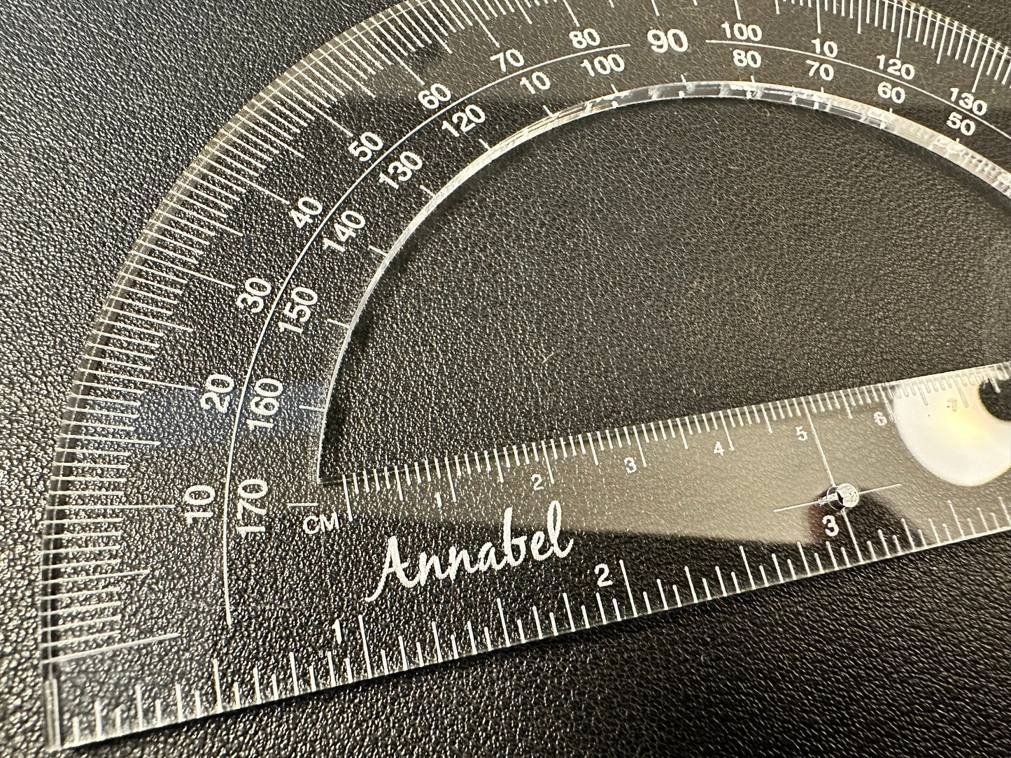 Custom Designed 6" Straight Edge Protractor | High Grade Acrylic | Clear | Inches | Centimeters | Circle Degrees | Angles | Math | Drawing