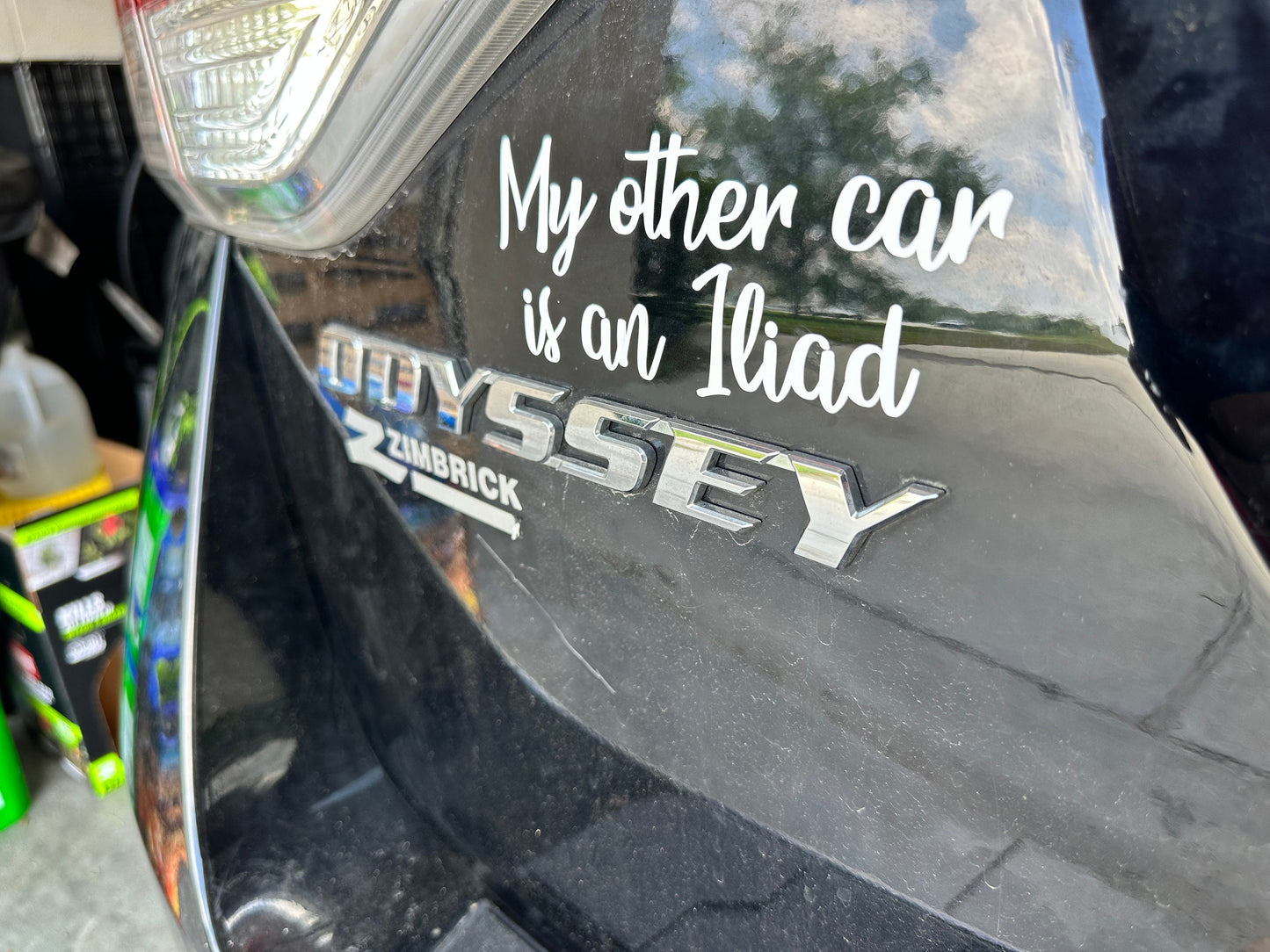 My Other Car Is An Iliad | Vinyl Car Decal | Honda Odyssey | Humor | Funny | Car | Van | Vinyl Sticker