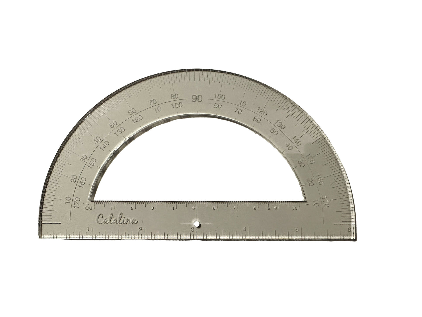 Custom Designed 6" Straight Edge Protractor | High Grade Acrylic | Clear | Inches | Centimeters | Circle Degrees | Angles | Math | Drawing