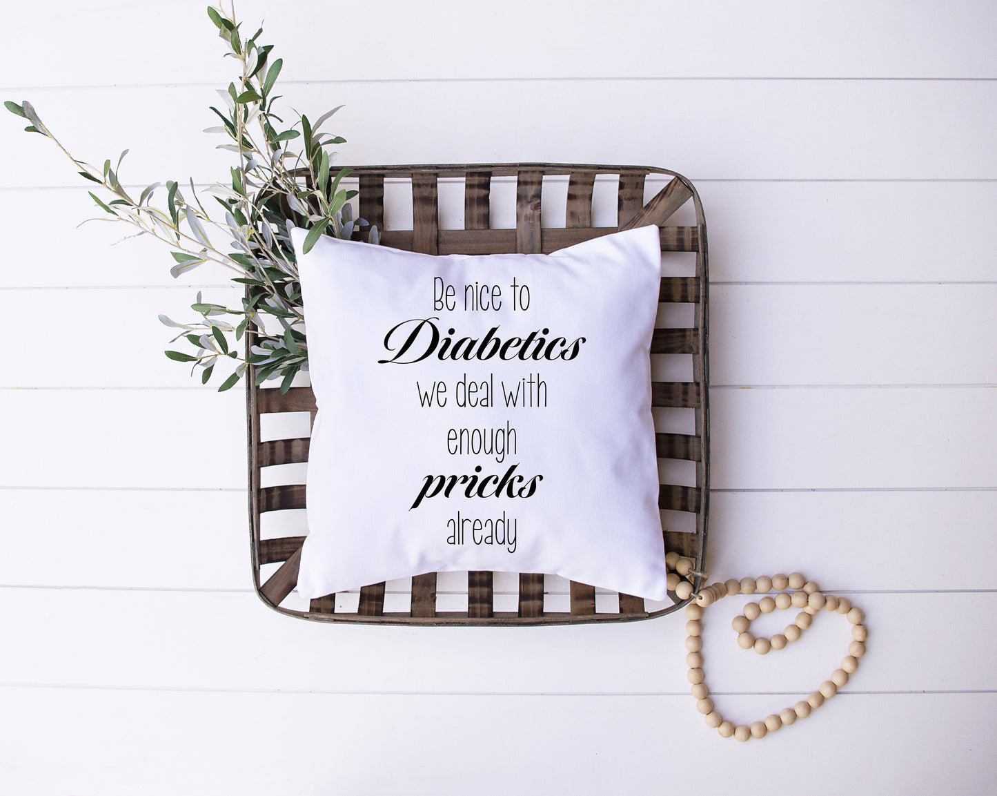 T1D Humor | Be Nice To Diabetics We Deal With Enough Pricks Already | Diabetes | Decorative Pillow | Custom Designed | Made In The USA