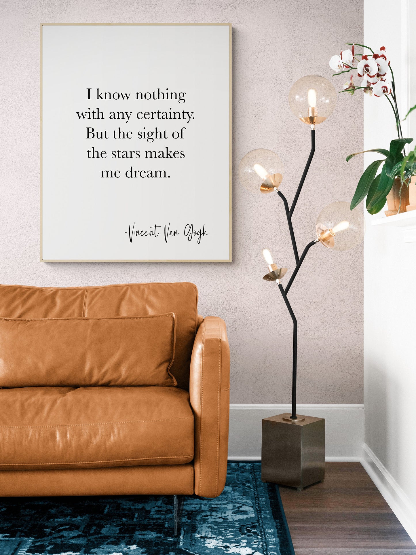 Vincent Van Gogh Quote Art Print | The Sight Of The Stars Makes Me Dream | Inspirational | Home Decor | Starry Night | Literary Poster