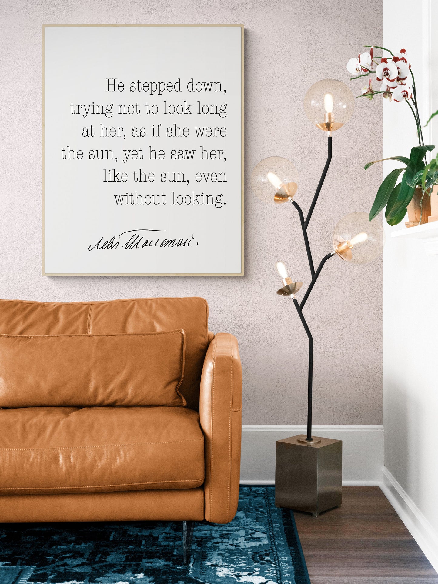 Leo Tolstoy Quote Art Print | Trying Not To Look Long At Her | As If She Were The Sun | Anna Karenina | Russian Literature Poster