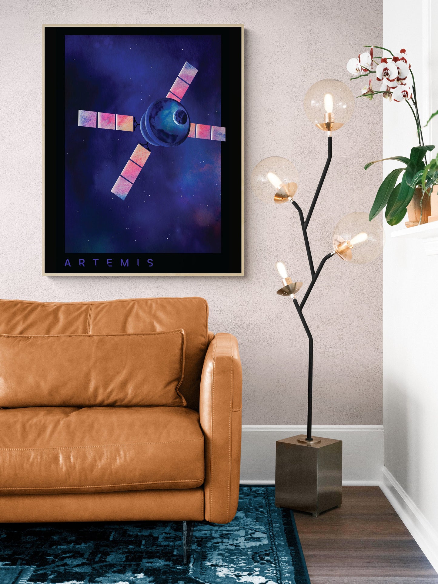 Artemis Lunar Capsule Watercolor Art Print | Deep Space Voyage | NASA Art Print