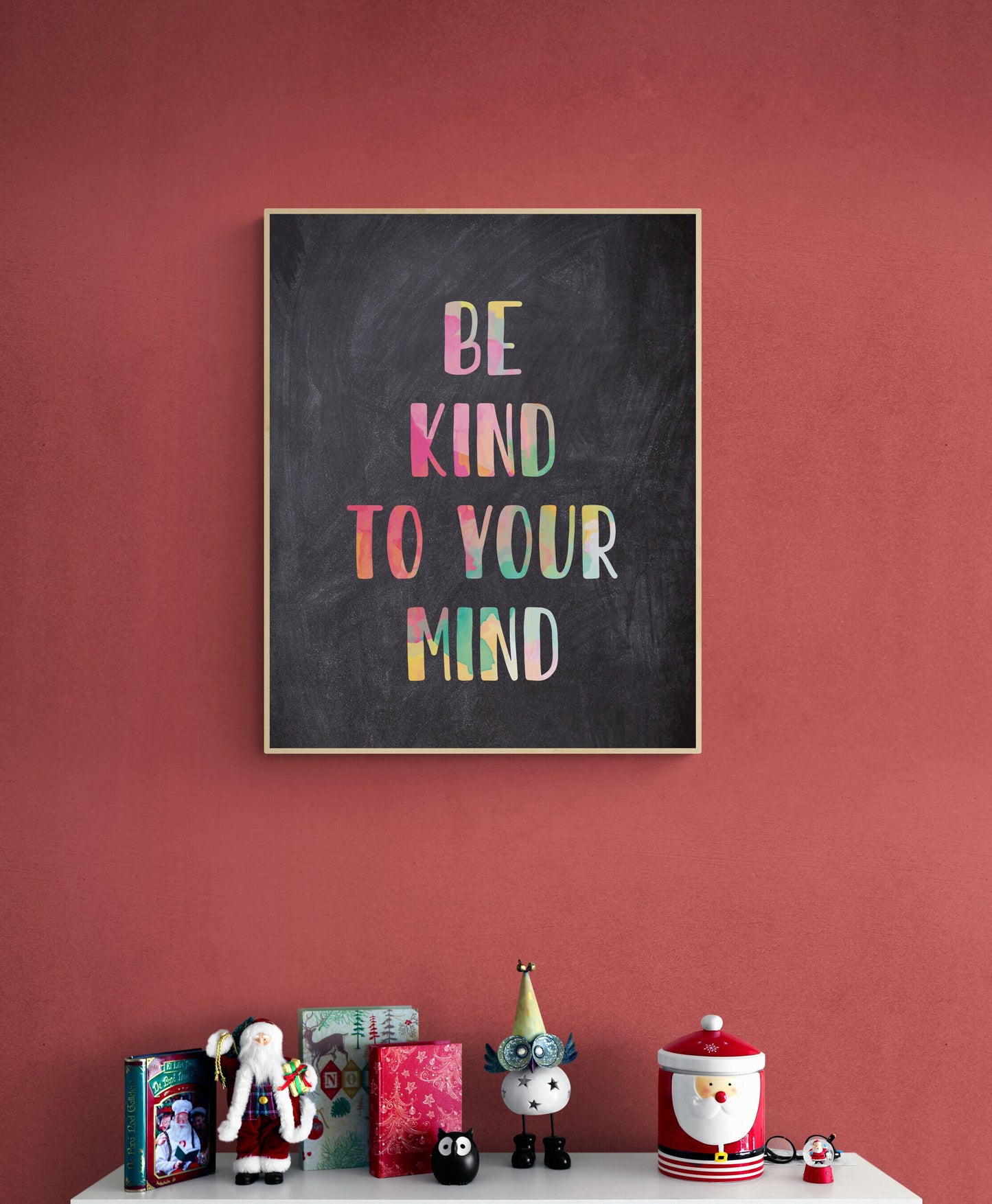 Chalkboard 'Be Kind to Your Mind' Art Print - 4 Sizes - Free Shipping