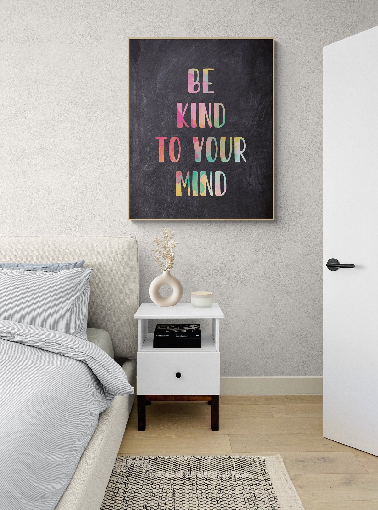 Chalkboard 'Be Kind to Your Mind' Art Print - 4 Sizes - Free Shipping
