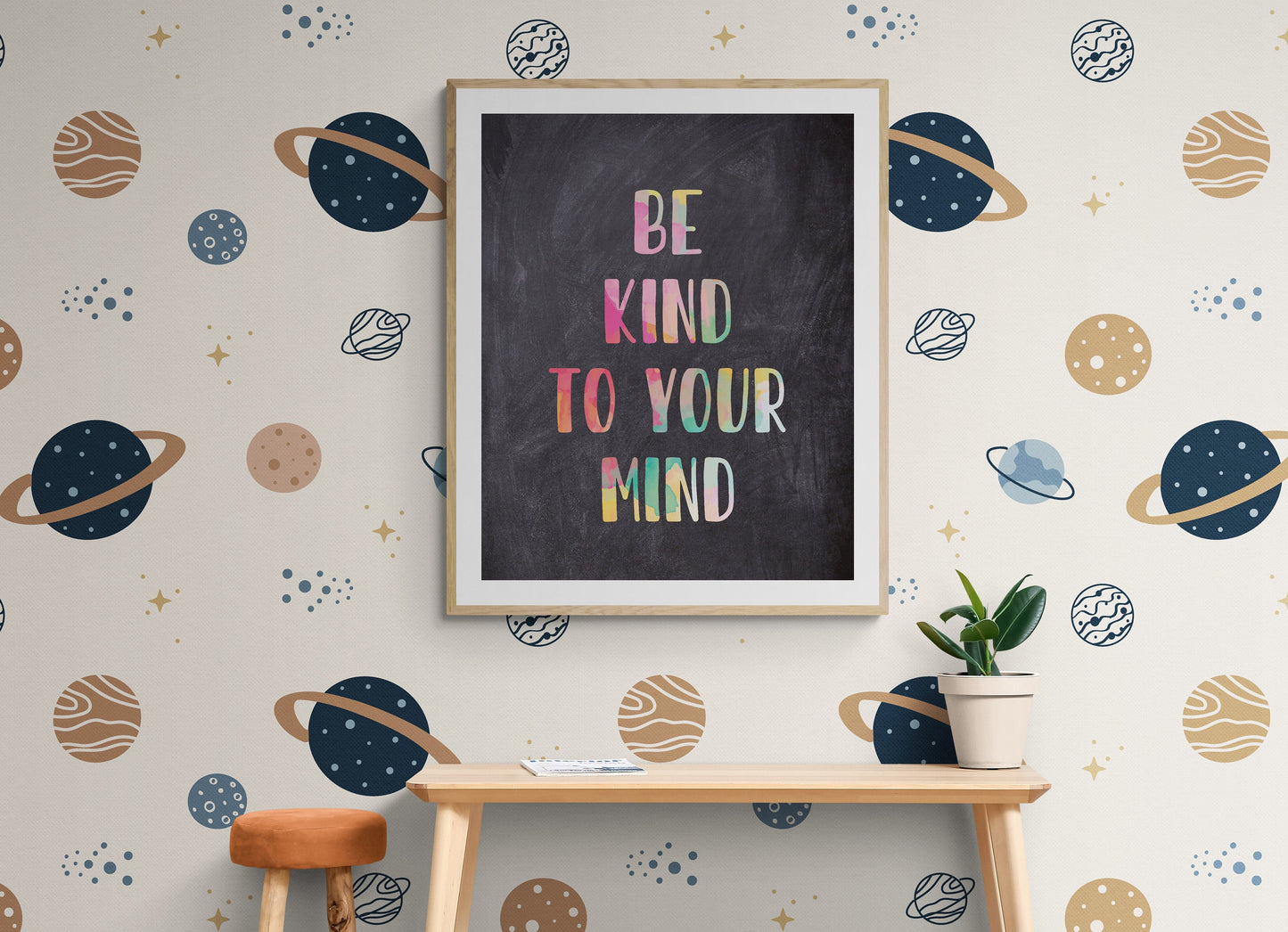 Chalkboard 'Be Kind to Your Mind' Art Print - 4 Sizes - Free Shipping