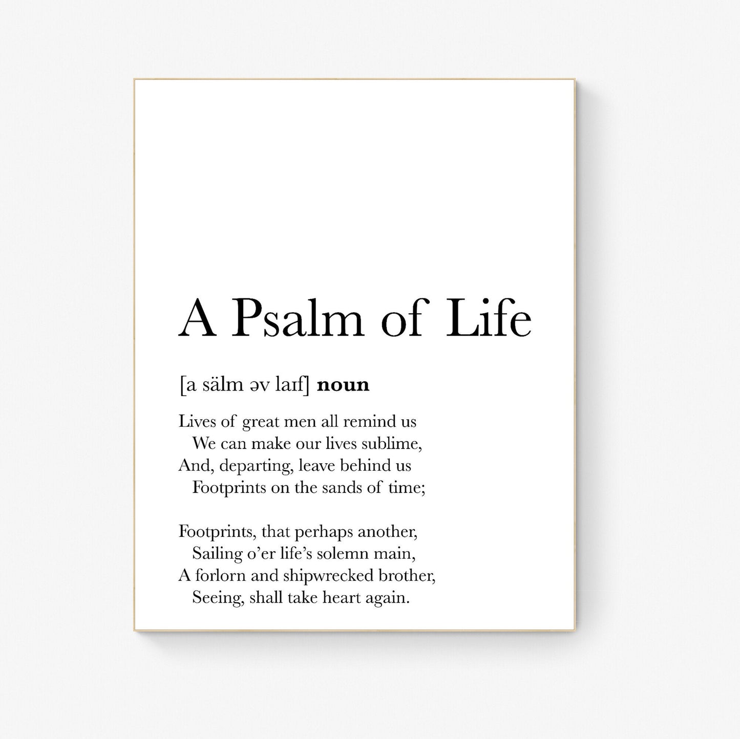 William Wadsworth Longfellow | Footprints on the Sands of Time | A Psalm of Life | Poetic | Definition Art Print