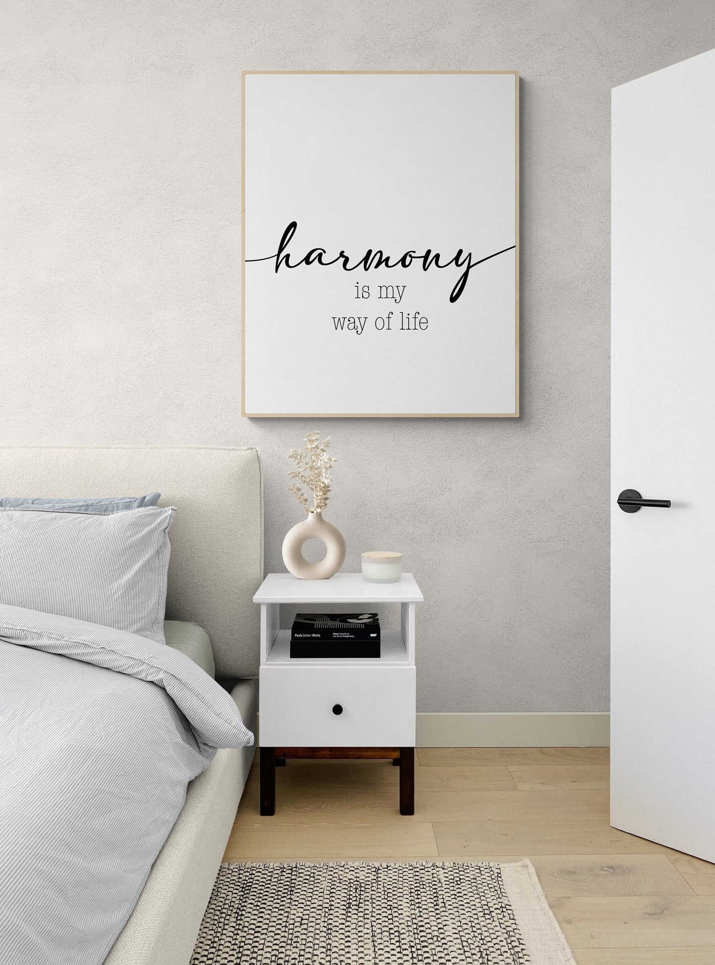 Inspirational Quote Art Print | Harmony Is My Way Of Life | Family Philosophy | Home Decor | Living Room | Kitchen | Bedroom | Poster