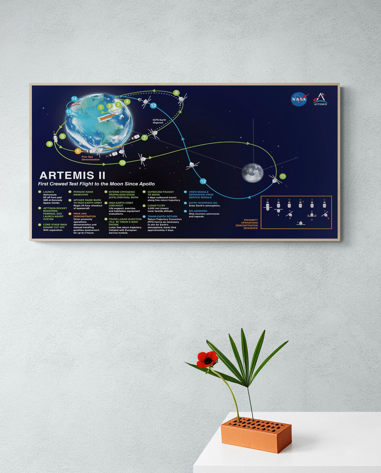 Artemis 2 Lunar Flight Plan | NASA Art Print