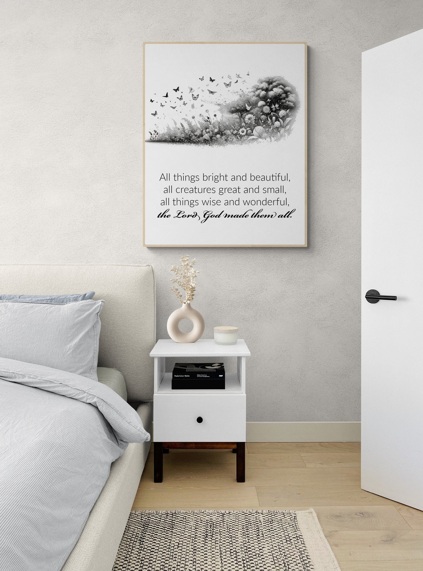 All Things Bright and Beautiful Lyrics Nature Art Print