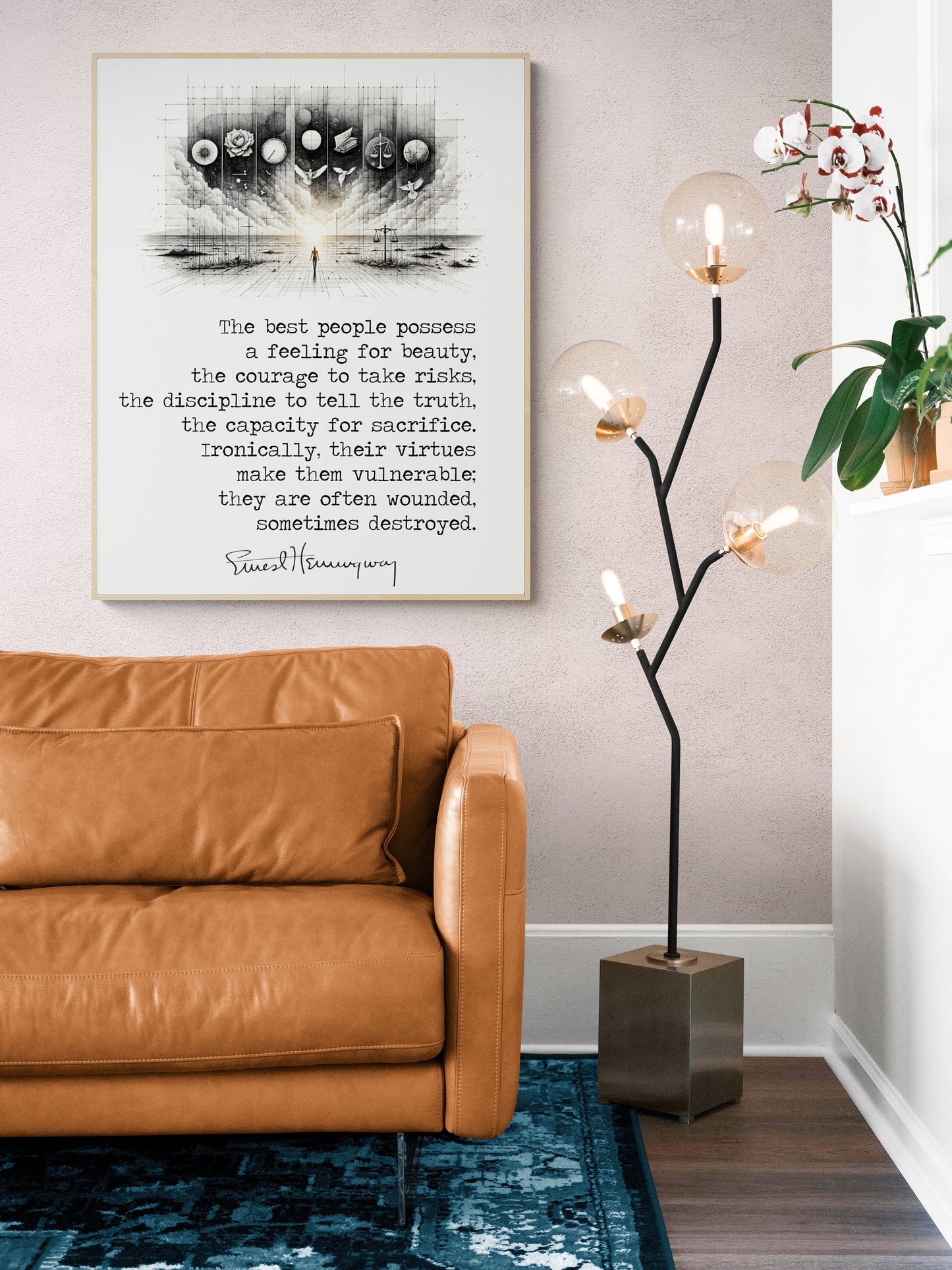 The Best People Possess A Feeling For Beauty from Ernest Hemingway Quote Art Print