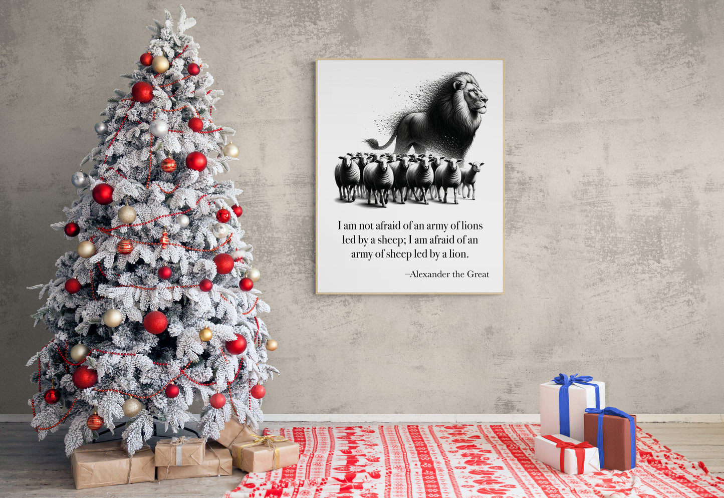 Alexander the Great Quote Art Print | I Am Not Afraid Of An Army Of Lions | Home Decor | Literary Poster