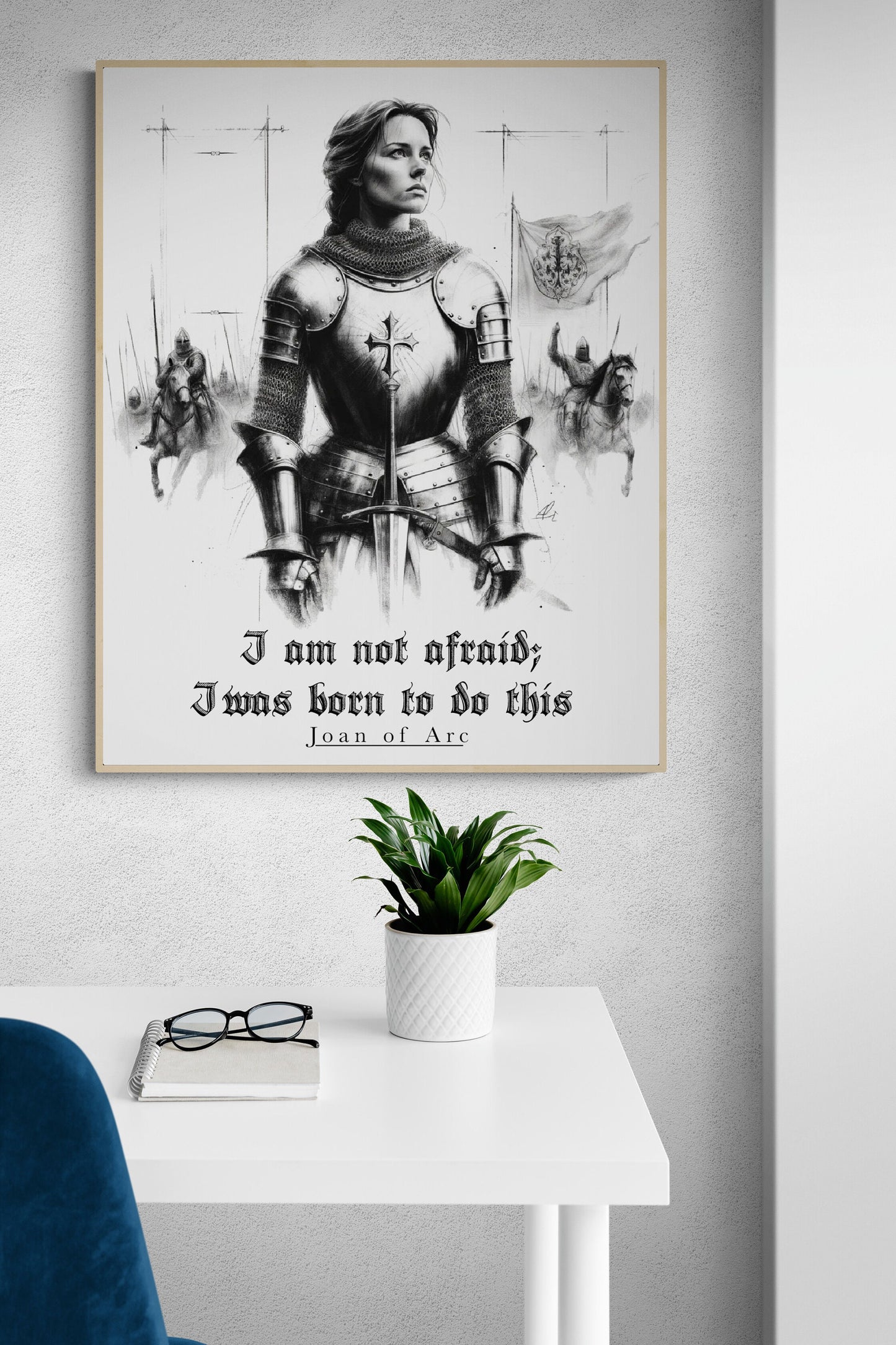 I Am Not Afraid; I Was Born To Do This from Joan Of Arc Typography Art Print