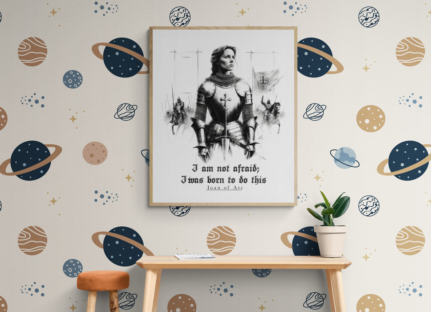 I Am Not Afraid; I Was Born To Do This from Joan Of Arc Typography Art Print
