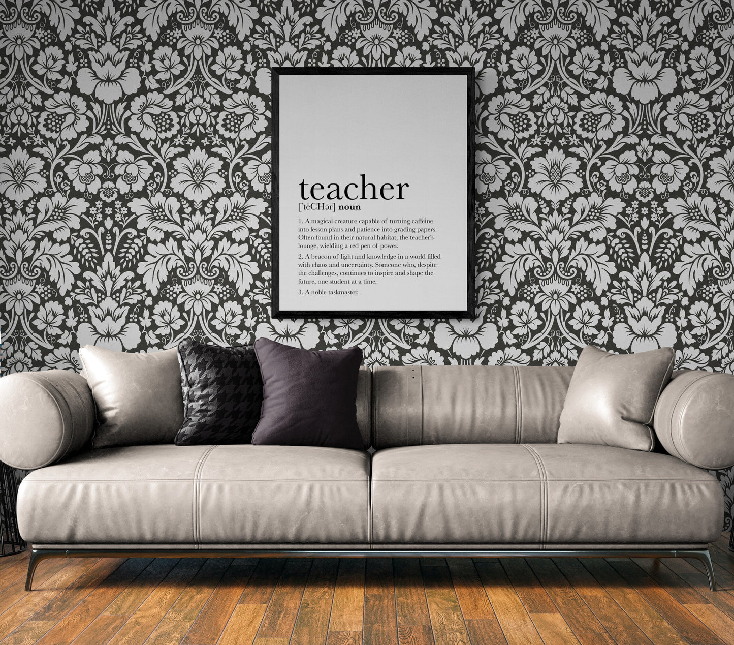 Teacher Definition A Noble Taskmaster Teacher's Appreciation Gift Quote Typography Art Print
