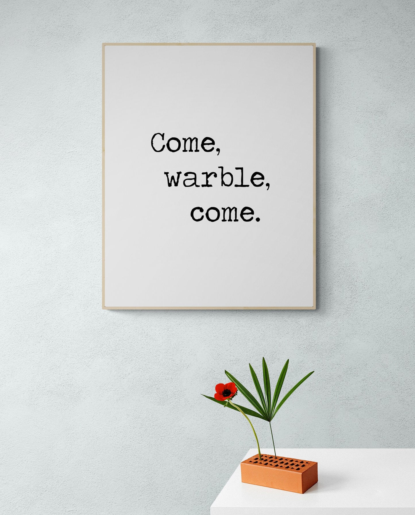 Come Warble Come by William Shakespeare's As You Like It Typography Singer Art Print