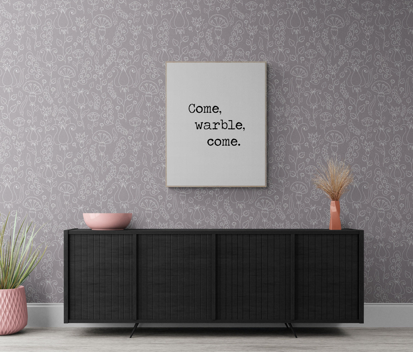 Shakespeare Quote Art Print | Come Warble | Literary Home Decor | Poster