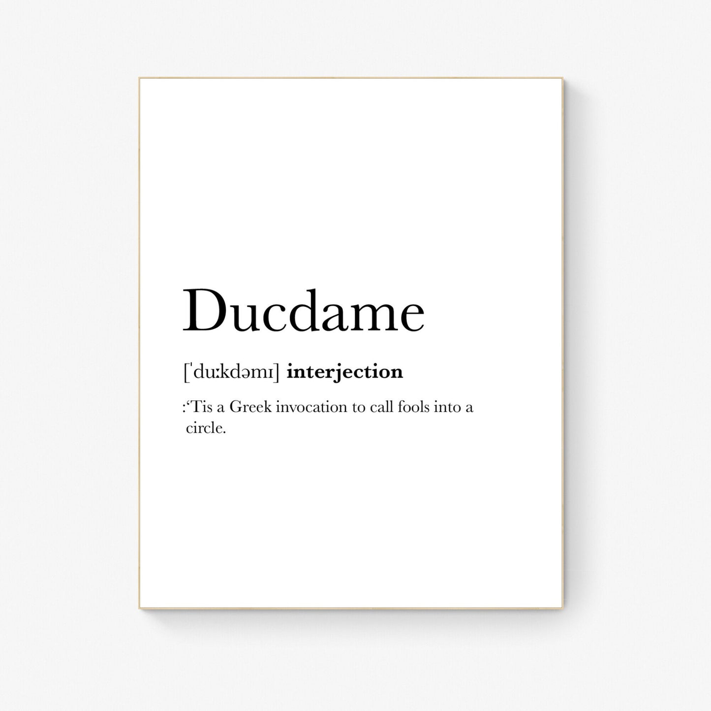 Ducdame Invocation by William Shakespeare's As You Like It Bird Art Print