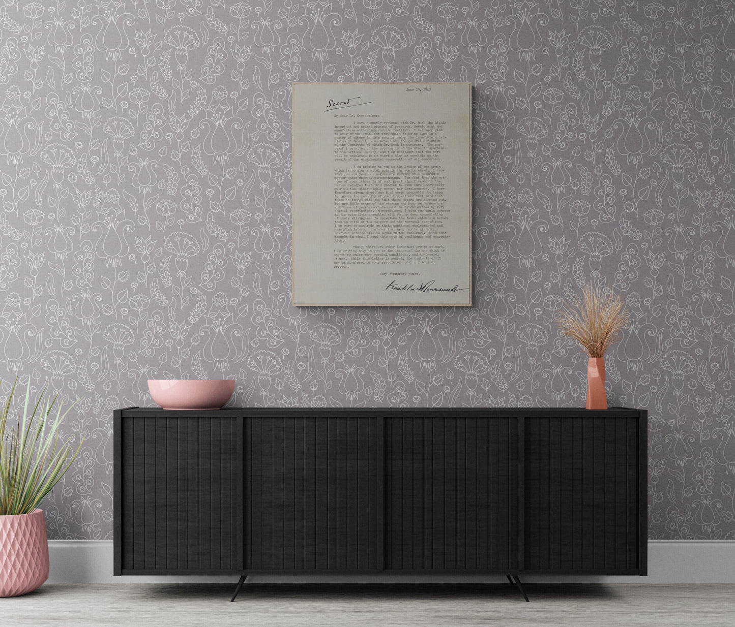 History Art Print | Letter from FDR To Robert Oppenheimer | Manhattan Project | Original Draft | World War 2 | Home Decor | Poster