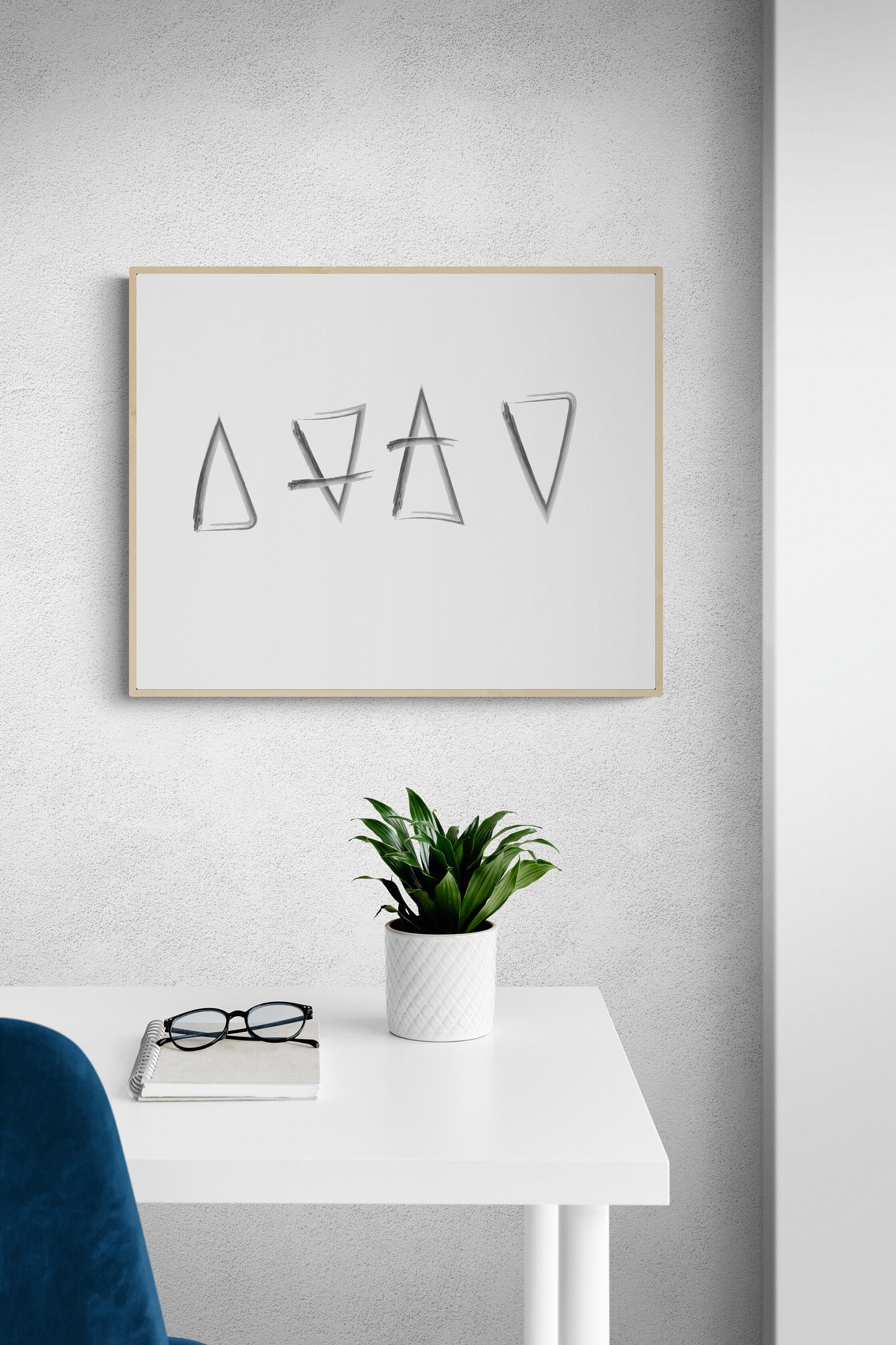 Elements of Fire Earth Water Air Aether Symbols Inspirational Art Print