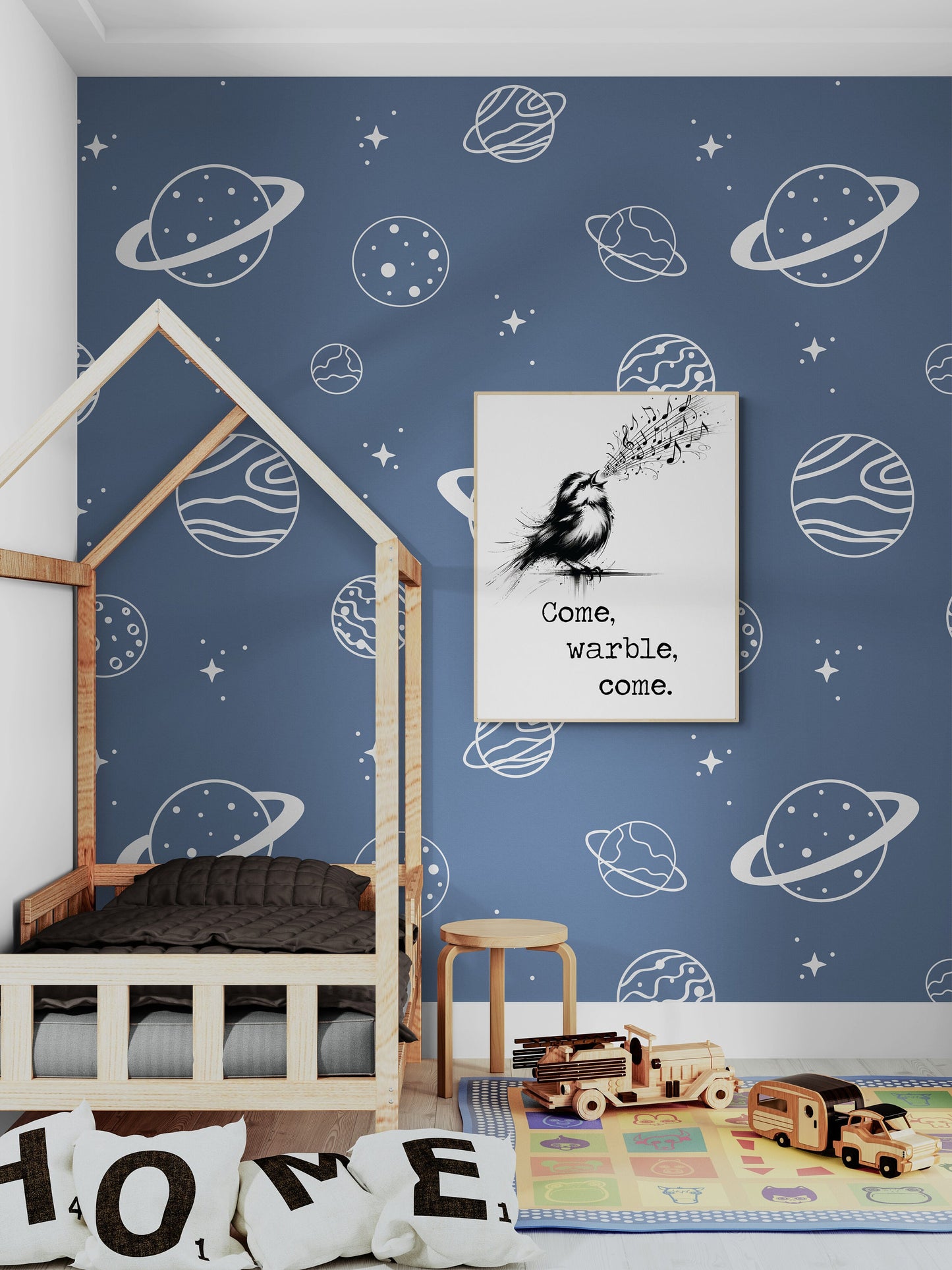 Shakespeare Quote Art Print | Come Warble | As You Like It | Home Decor | Literary Poster