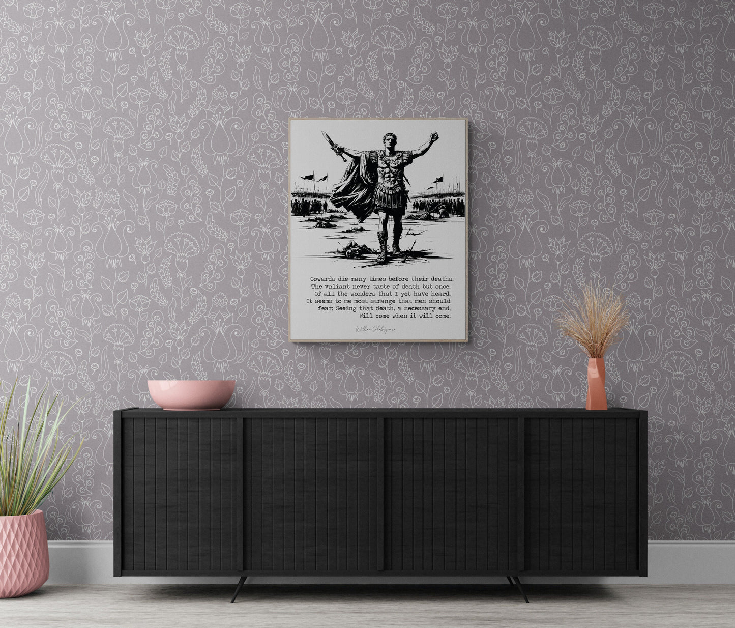 Cowards Die Many Times Before Their Deaths by William Shakespeare from Julius Caesar on the Battlefield Art Print