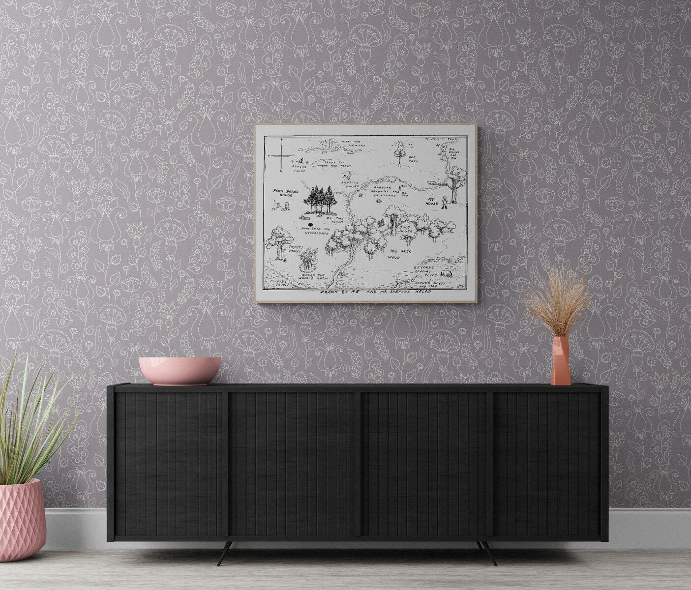 Map of the Hundred Aker Woods | Winnie the Pooh | AA Milne | Art Print