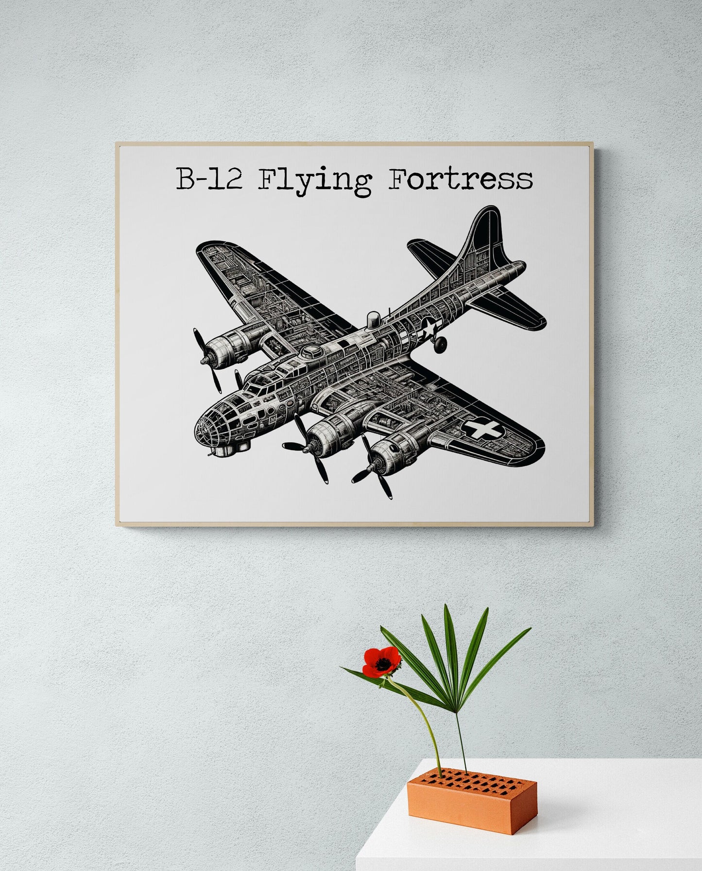 B-12 Flying Fortress | Operation Overlord | Dwight Eisenhower | World War 2 | Art Print
