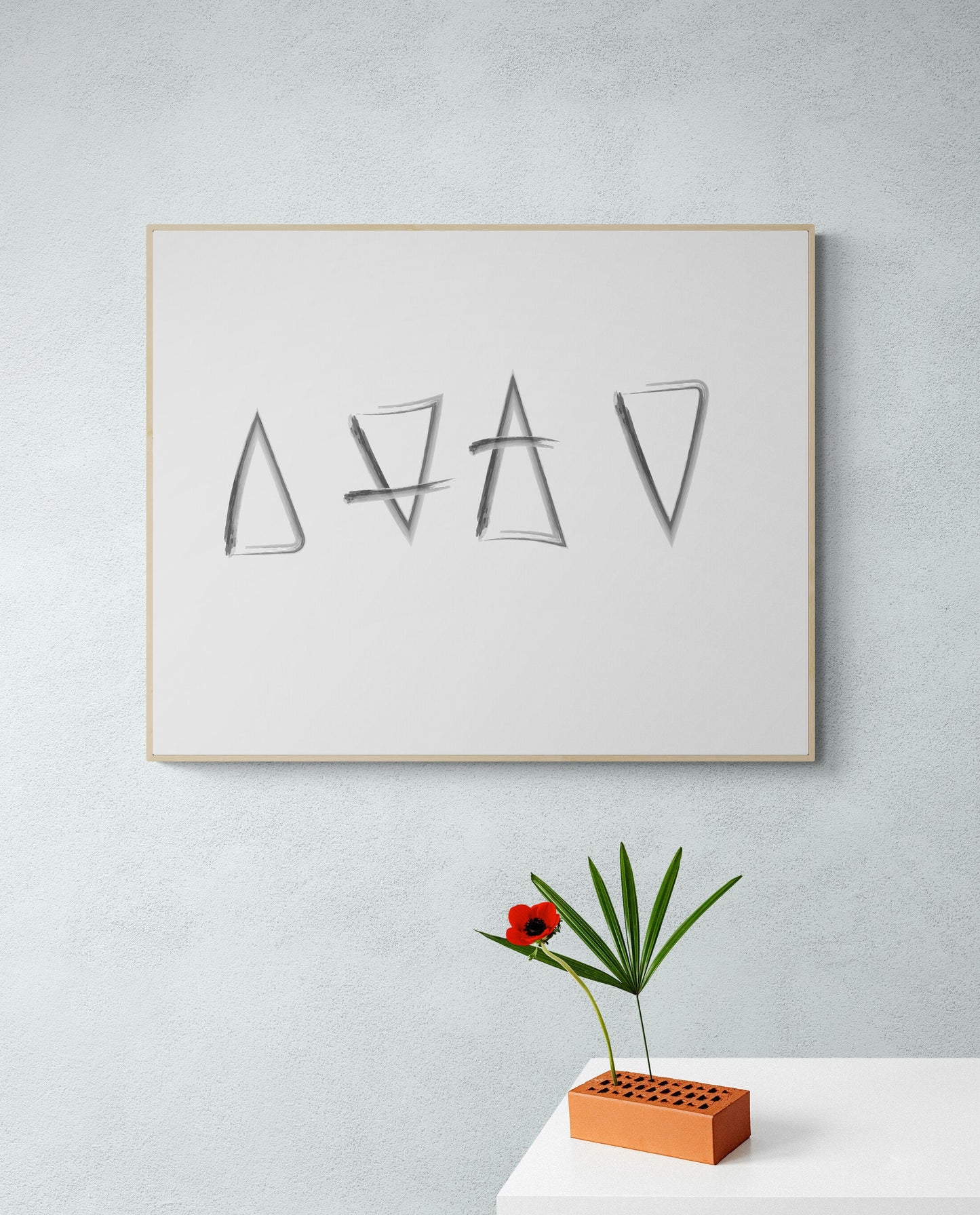 Elements of Fire Earth Water Air Aether Symbols Inspirational Art Print
