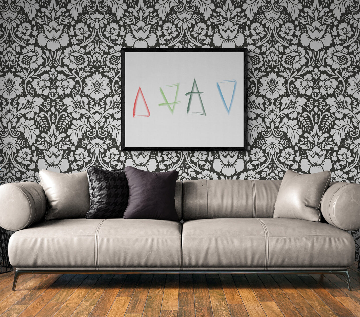 Elements of Fire Earth Water Air Aether Symbols Inspirational Colorful Art Print