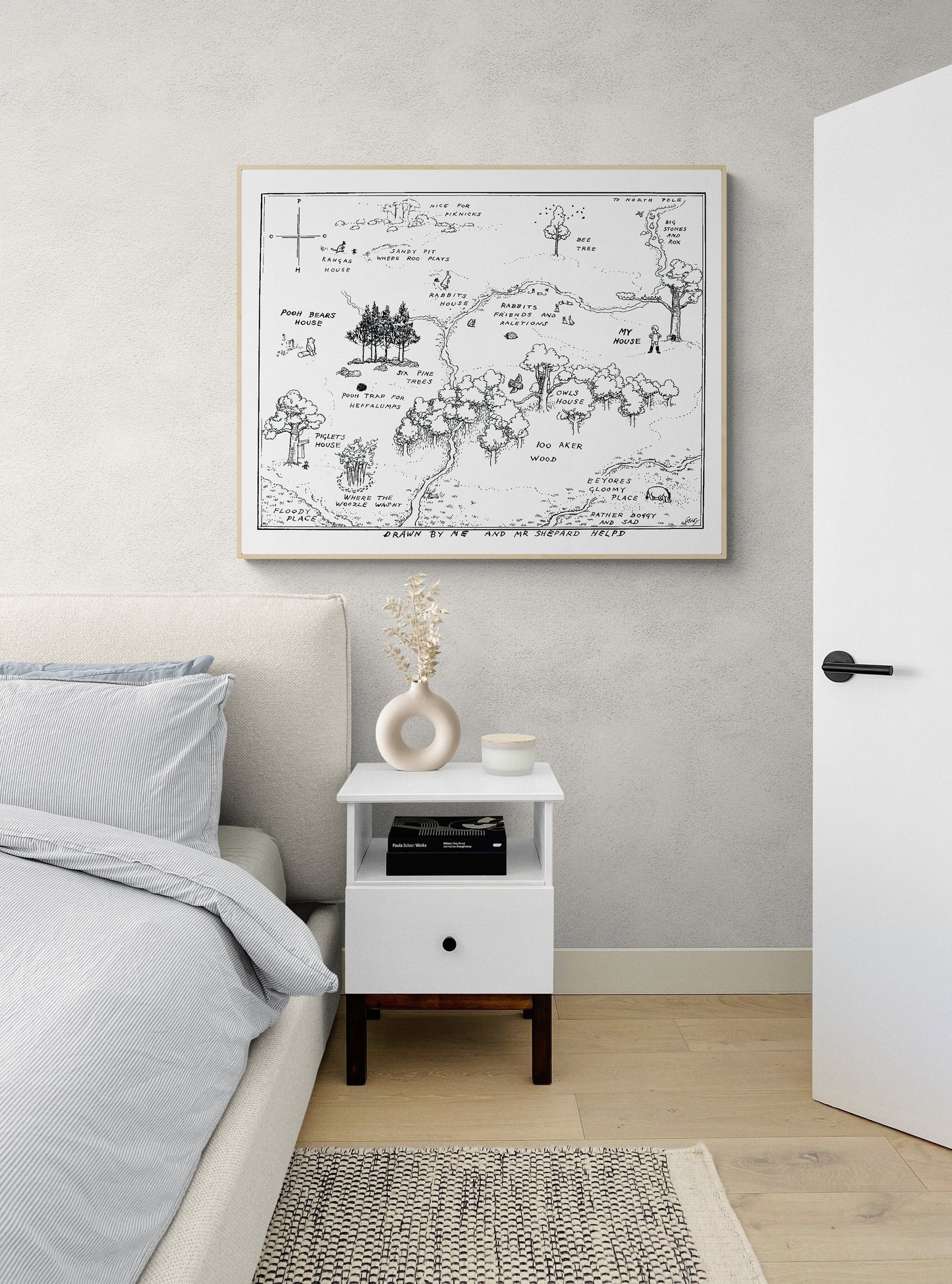 Map of the Hundred Aker Woods | Winnie the Pooh | AA Milne | Art Print