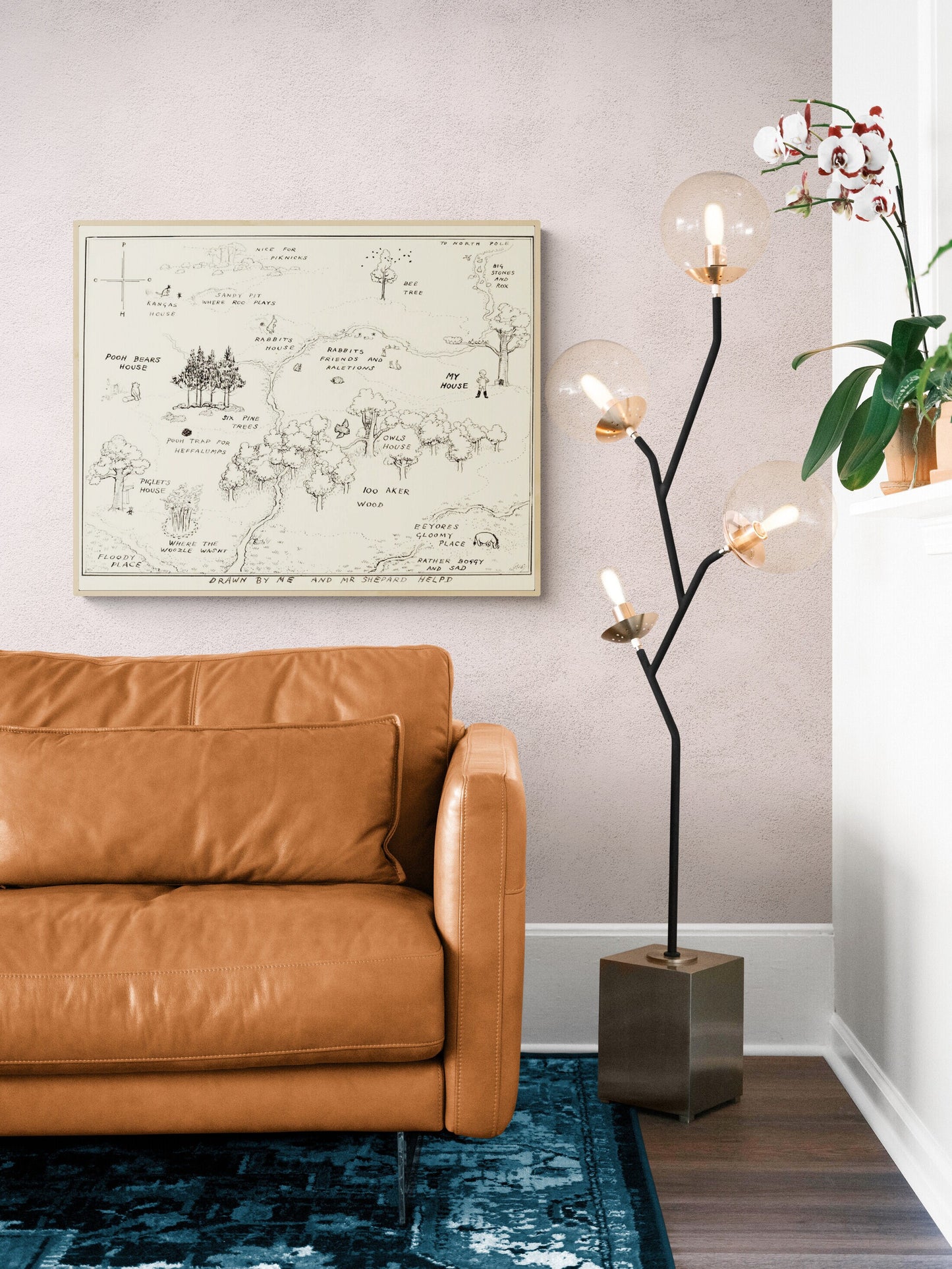 Map of the Hundred Aker Woods from Winnie the Pooh AA Milne Art Print