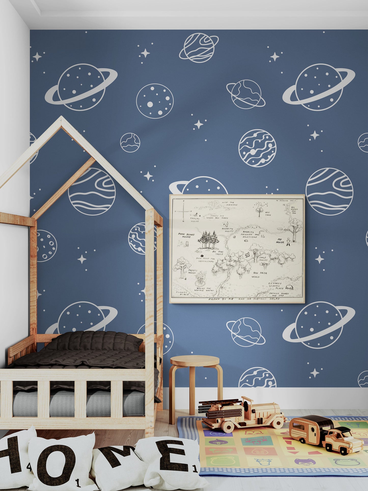 Map of the Hundred Aker Woods from Winnie the Pooh AA Milne Art Print