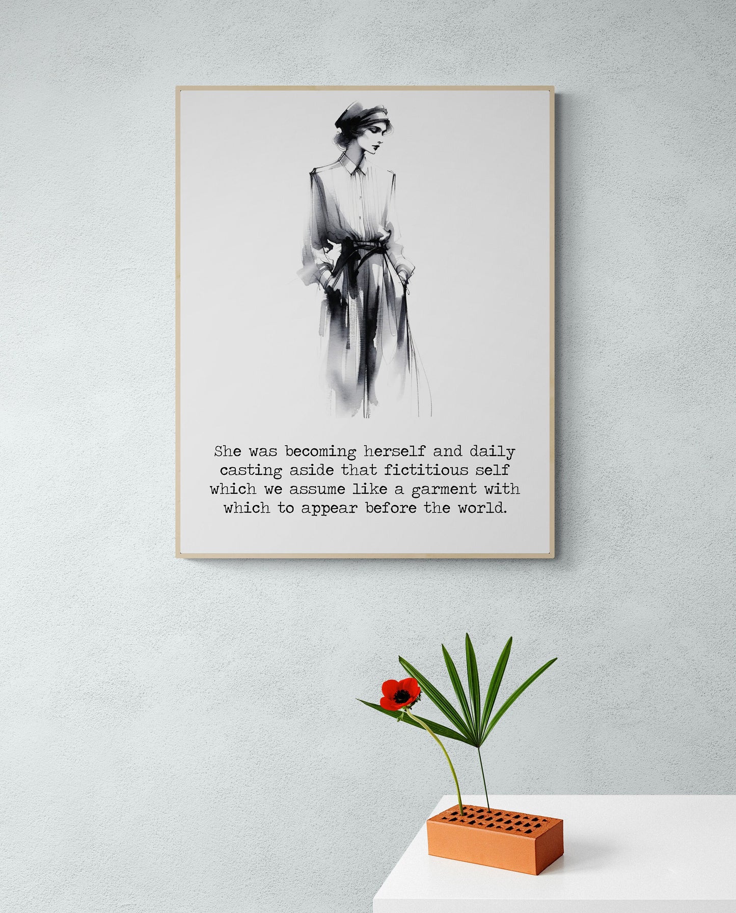 She Was Becoming Herself by Kate Chopin Golden Age Ink Wash Art Print