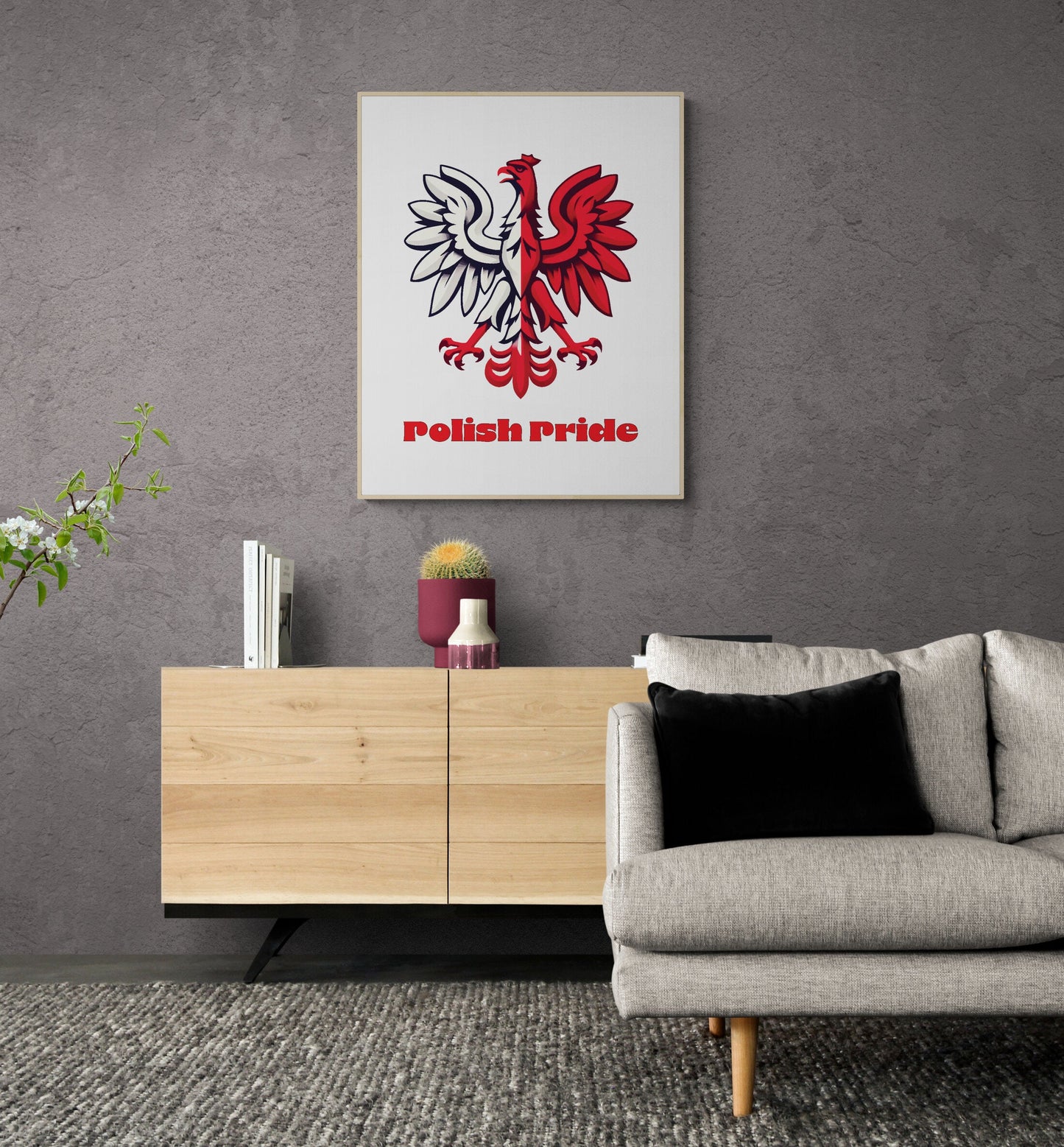 Polish Eagle Emblem - Polska Polski Orzel Red Home Decor - Unframed Heritage Wall Art Print