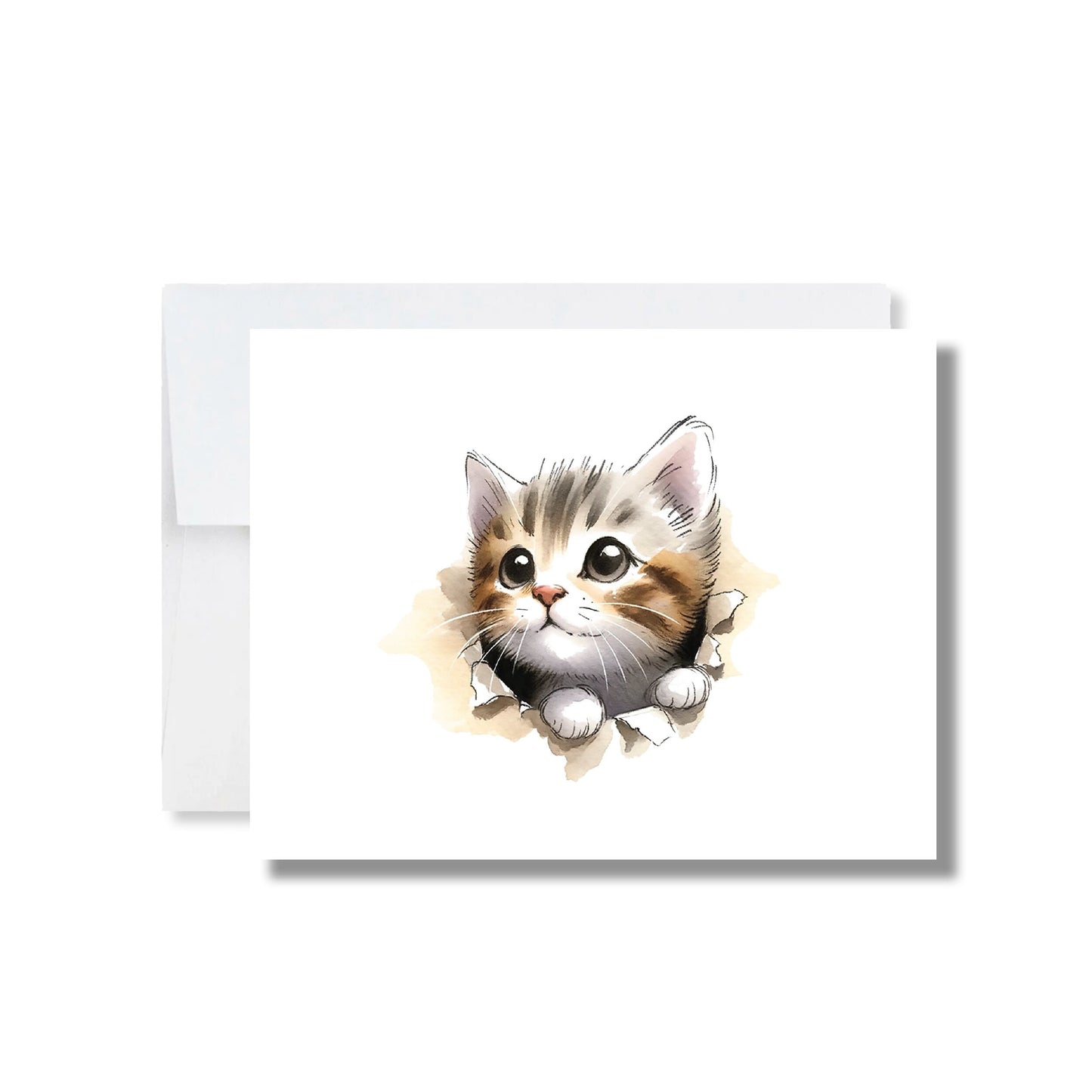 Personalized Adorable Kitten Get Well Soon Card | Unique Custom Gift | High-Quality Card Stock with Envelope