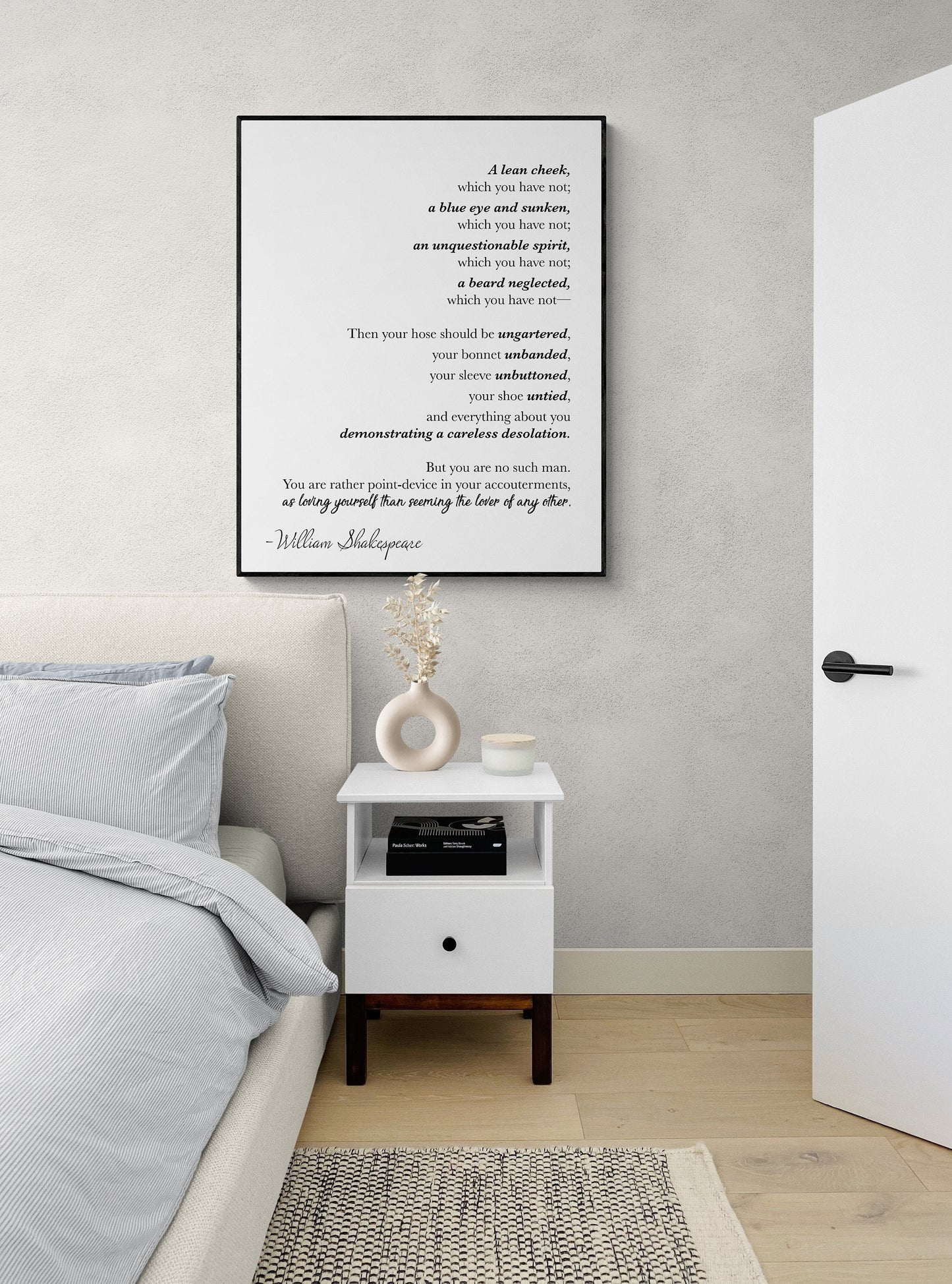 The Marks Of A Person In Love from As You Like It by William Shakespeare | Typography | Home Decor | Art Print