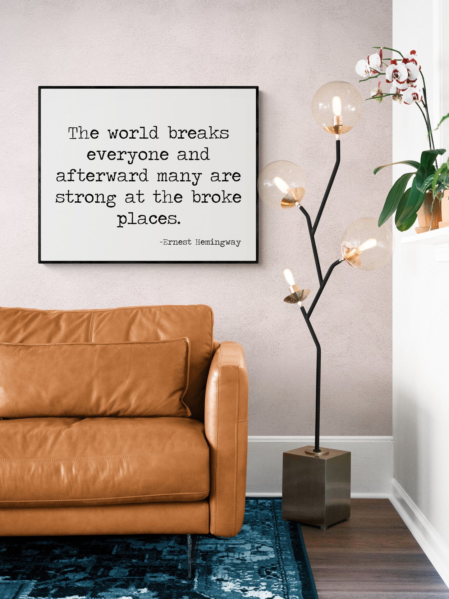Ernest Hemingway Quote Art Print | The World Breaks Everyone | A Farewell To Arms | Typography | Home Decor | Inspirational Literary Poster