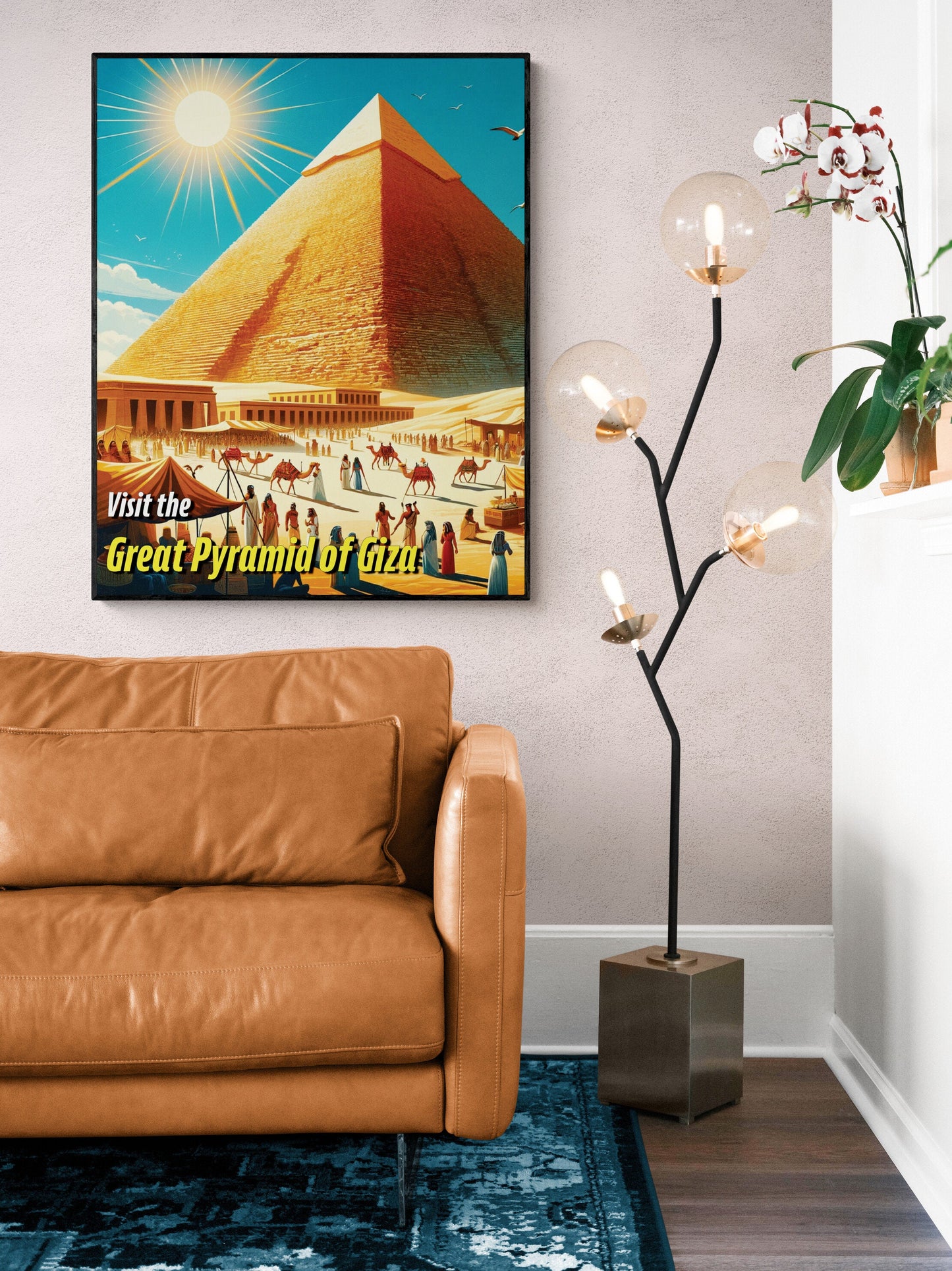 The Pyramid of Giza | Seven Wonders of the Ancient World Tourist Poster | Travel | Cultural Home Decor | History | Wall Art Print